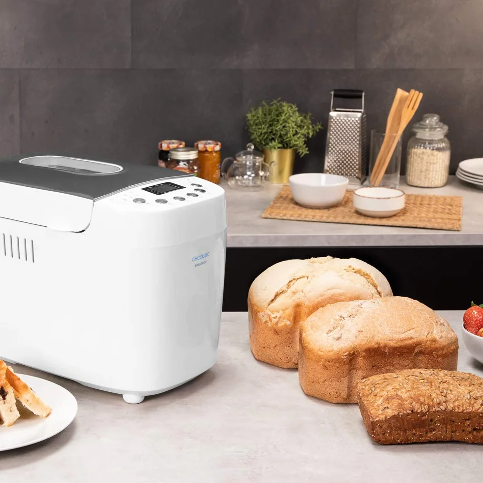 Cecotec Macchina per il Pane Programmi Automatici Bread&Co 1500 Perfectcook. 850 W, 1,5Kg, 15 programmi, 2 resistori, Programmabile 15ore, lavabile lavastoviglie, 3 Livelli di Tostatura, Display LCD