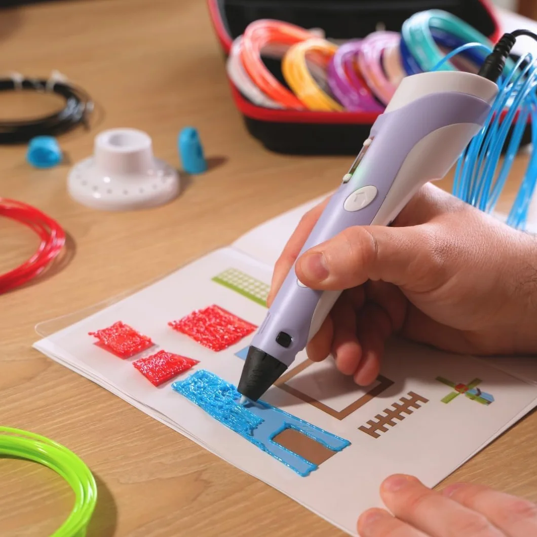 Penna 3D di Precisione con 45m Filamento PLA 15 Colori, Velocità Regolabile per Modellazione 3D e Fai-da-te