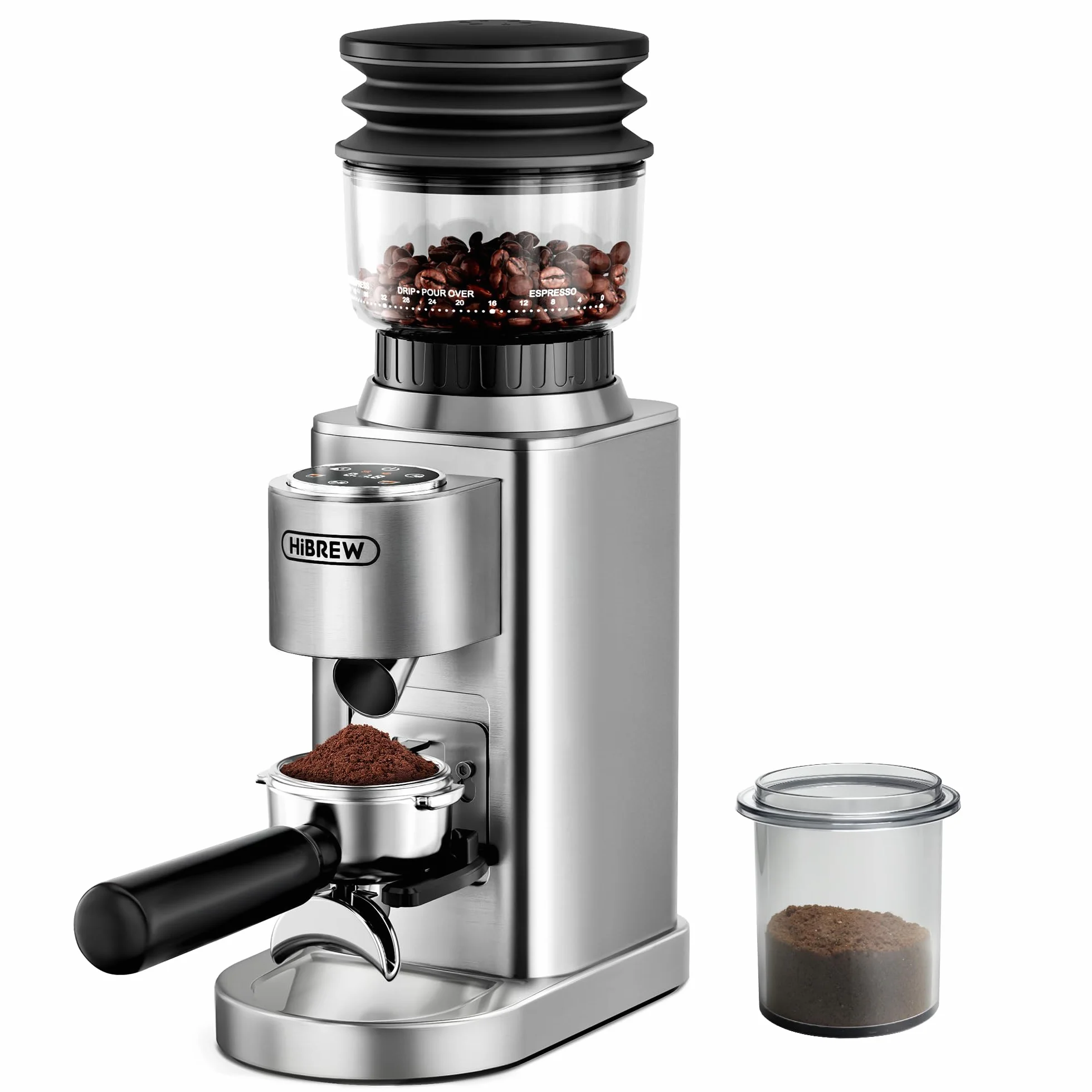HIBREW G7-48 - Macinacaffè elettrico con impostazioni precise per espresso/filtro/caffè, controllo porzioni e macinacaffè antistatico, conico per caffè appena macinato