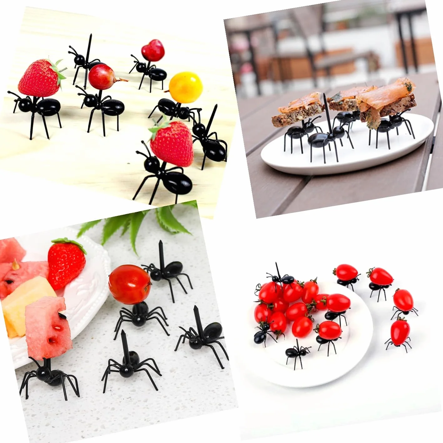 Forchette a forma di formica per bambini, mini forchette da frutta, stoviglie festa a tema insetti