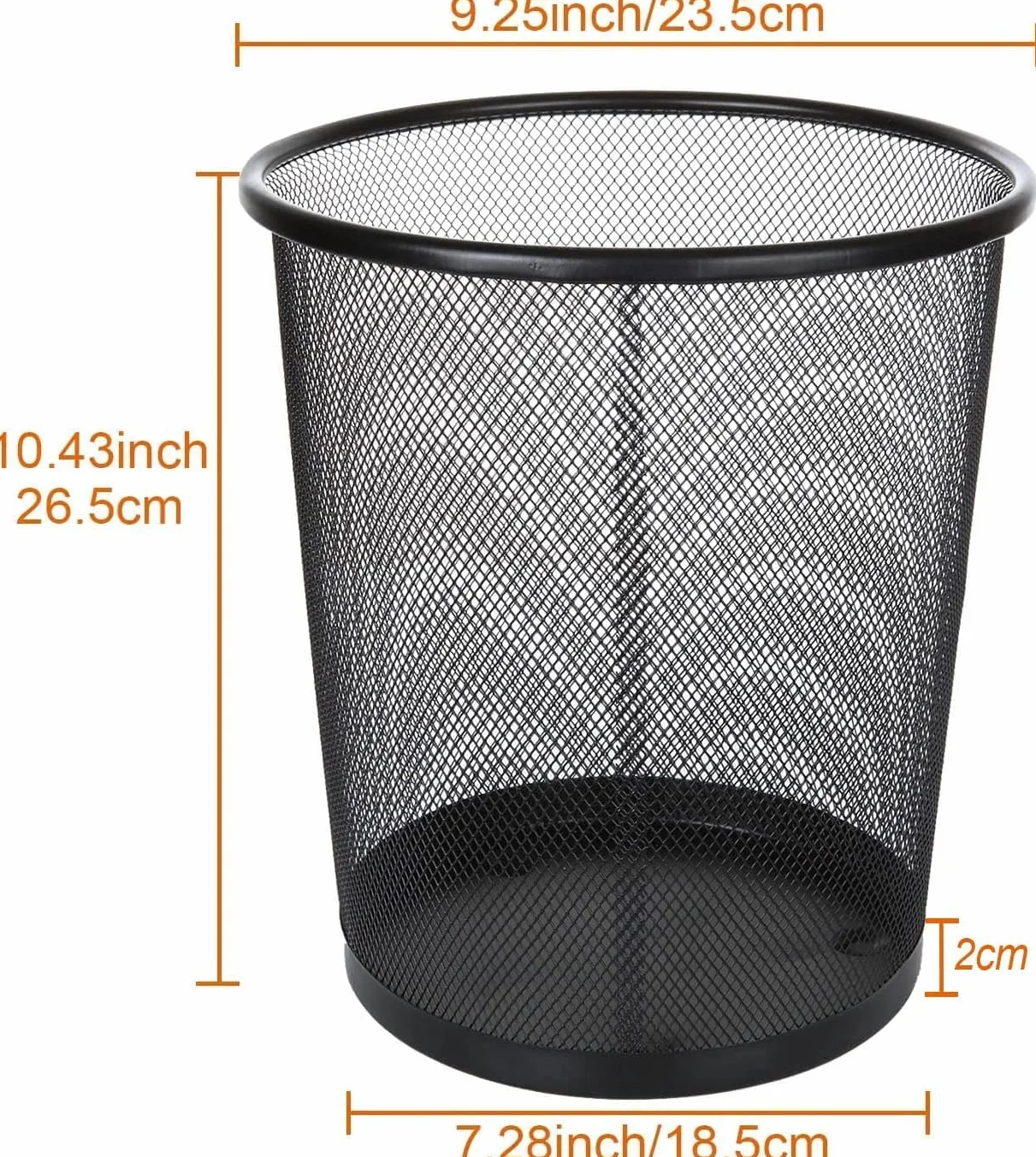 Cestino ufficio metallo 9 l nero