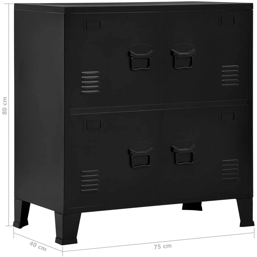 GuyAna Armadio Classificatore Industriale Nero 75x40x80 cm in Acciaio,Armadio Classificatore,Armadi Archivio,Schedario da Ufficio,Cassettiera da Ufficio