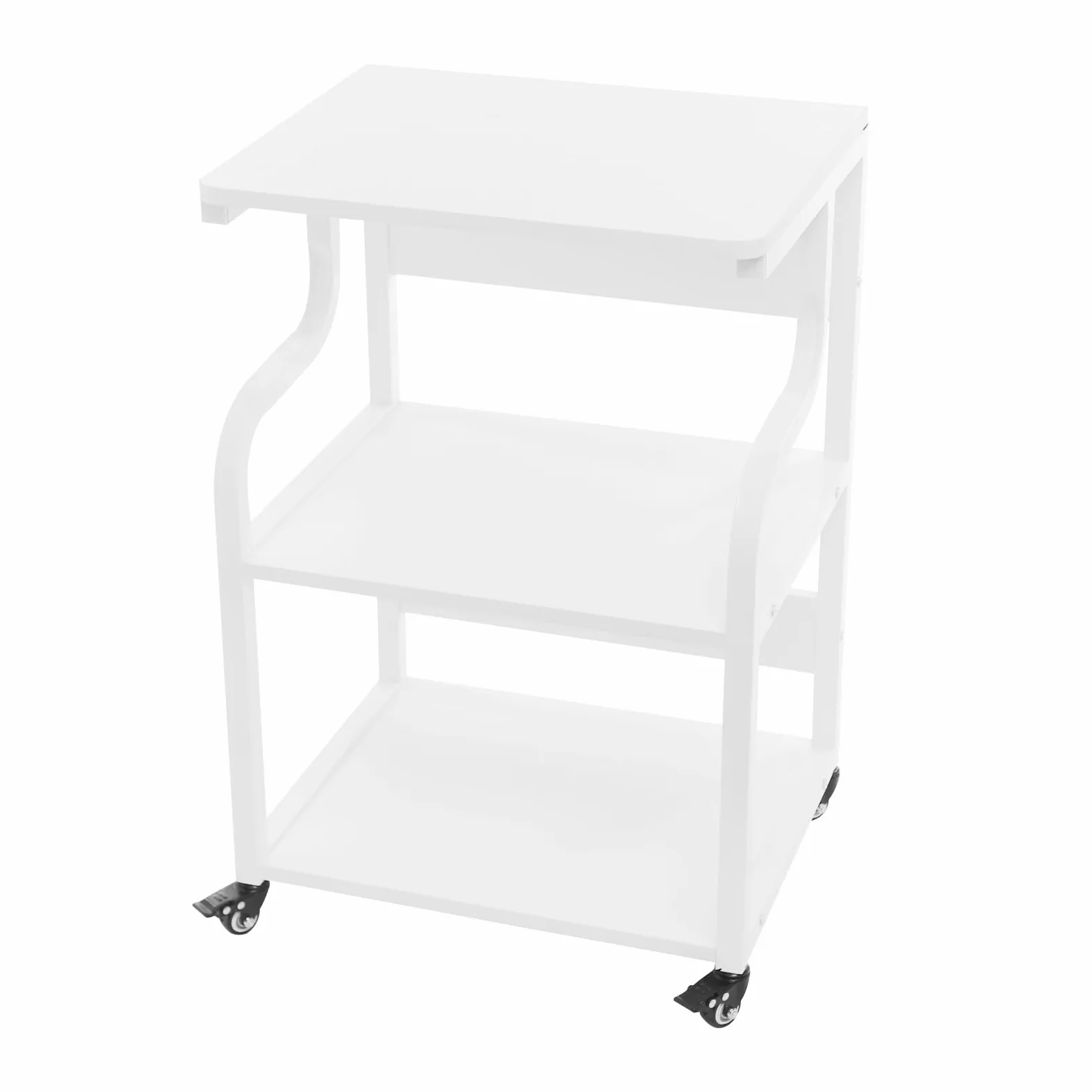 Tavolo per stampante a 3 livelli con ruote universali, 50 x 40 x 74,5 cm, in metallo, oltre 80 kg, per uffici domestici, uffici aziendali, sale di studio, spazi di stampa