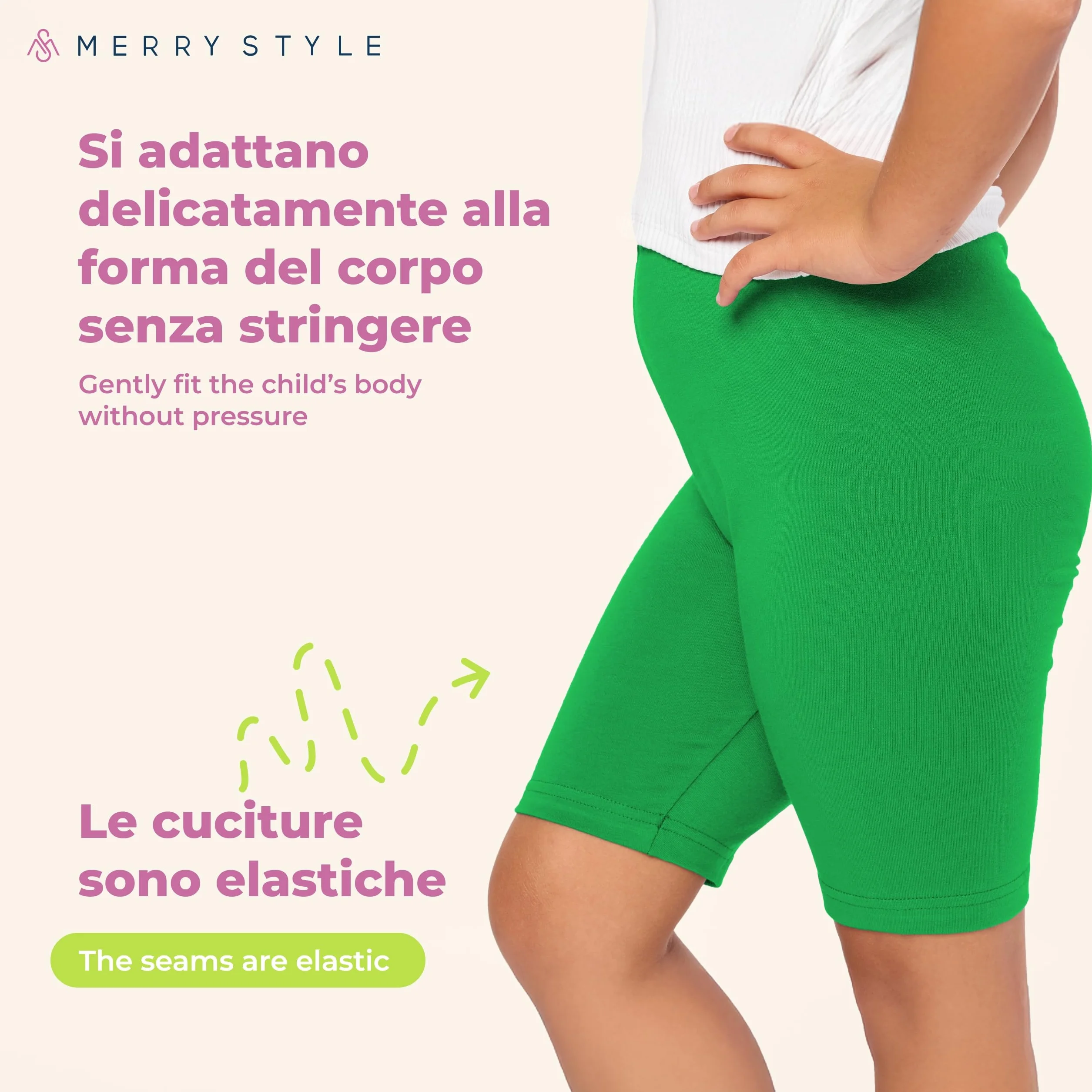 Merry Style Leggings Corti Bambina e Ragazza MS10-227