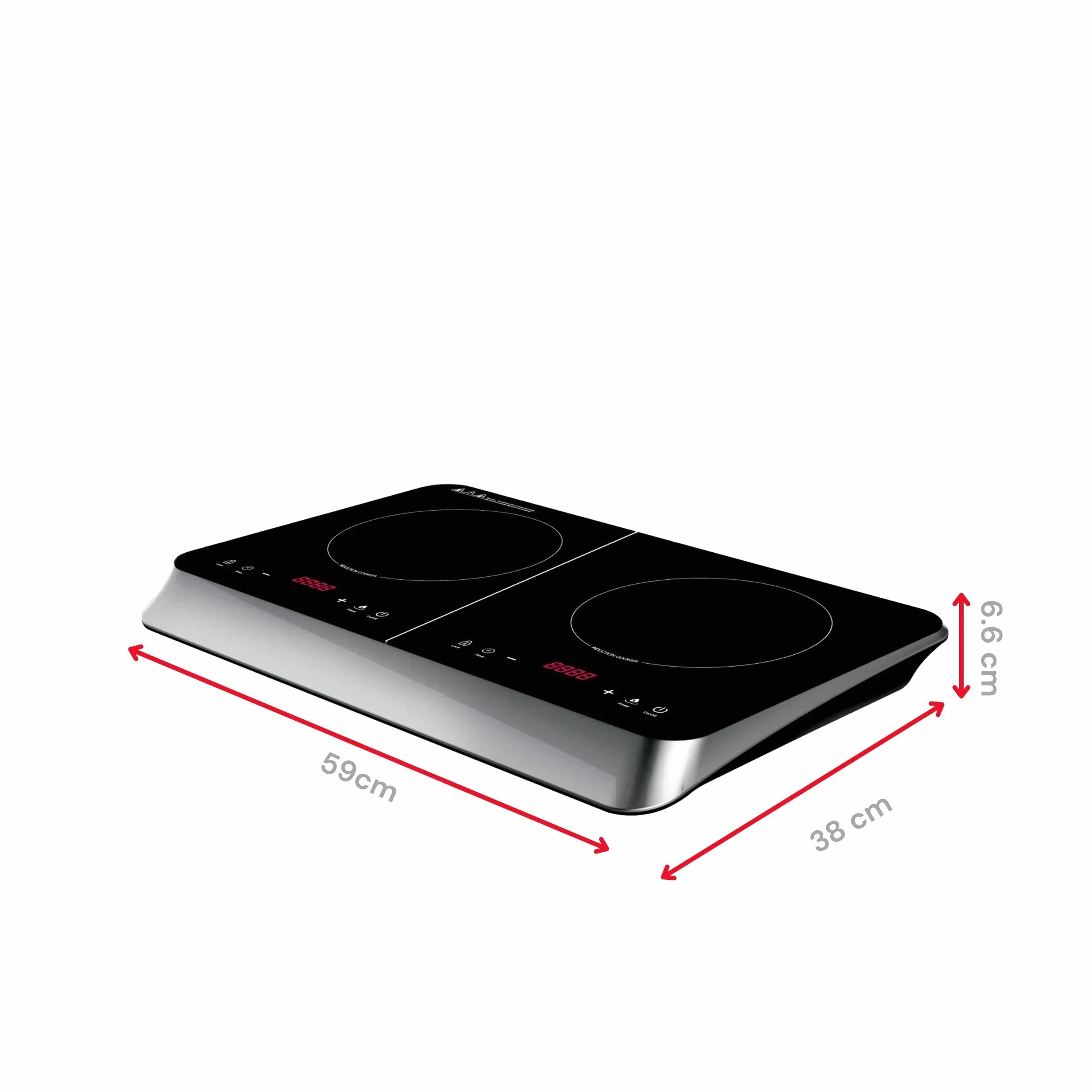 Ardes KOOKIE DUO Fornello Elettrico 2000 W 1500 W 2 Piastre a Induzione Display Digitale Temperatura Regolabile 240°C Nero