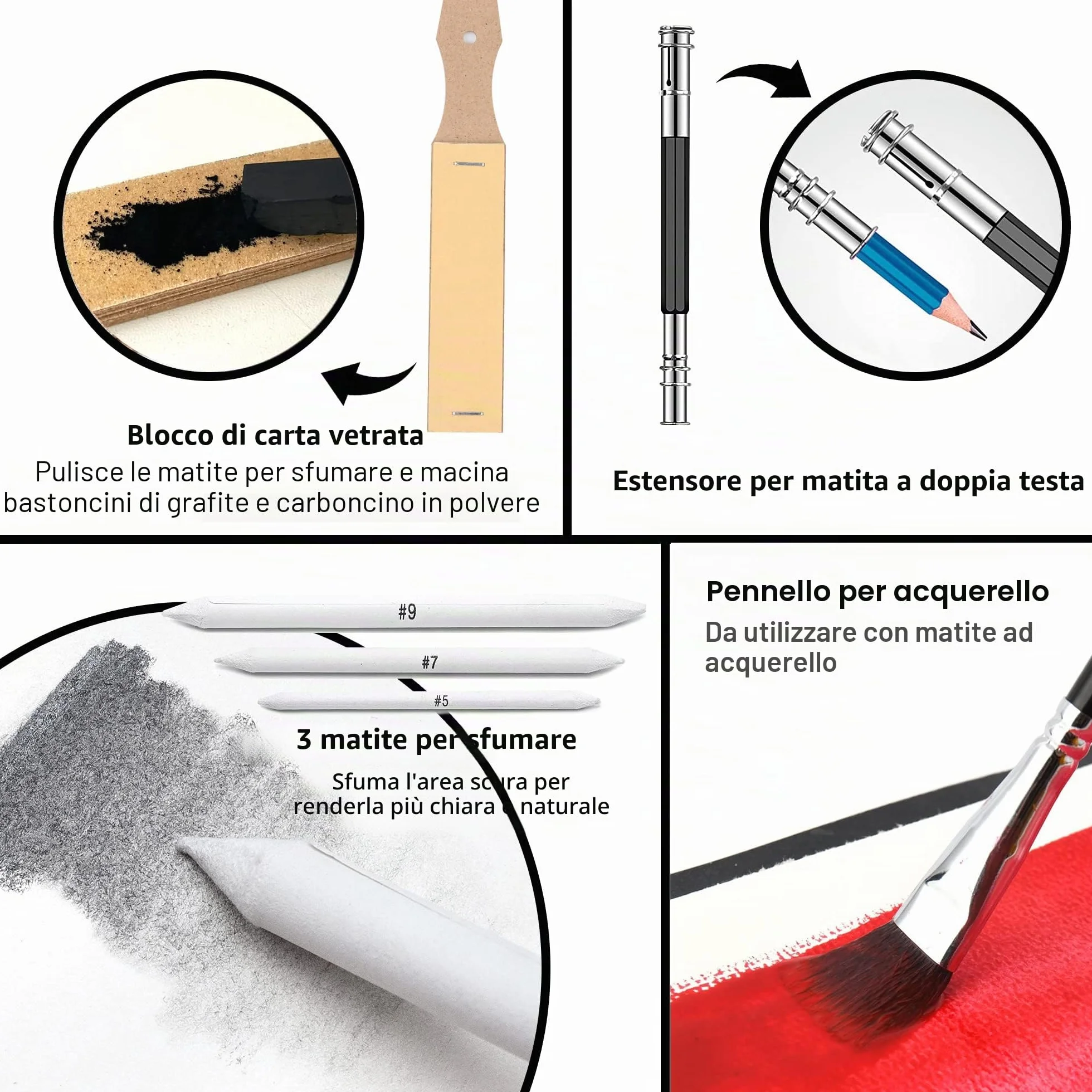 KALOUR Kit da Disegno e Schizzo 84 Pezzi, Forniture Professionali per Artisti con Blocco da Disegno, Comprende Tutorial, Matite Colorate, Grafite, Carbone, Acquerello, Metalliche e Pastello