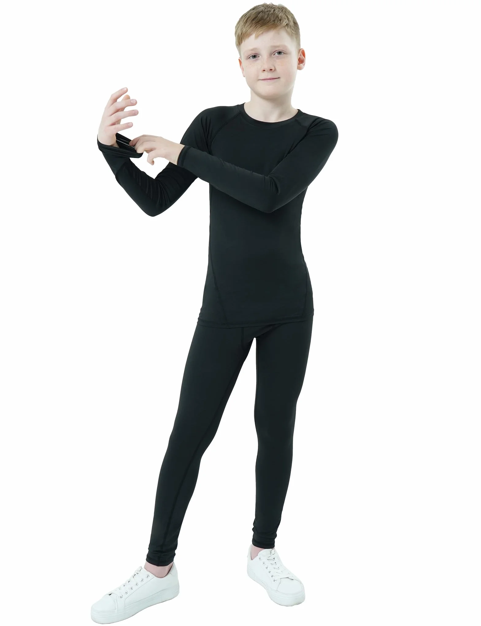 HovSiyla Set intimo a compressione per ragazzi e ragazzi, leggings sportivi e camicie per bambini