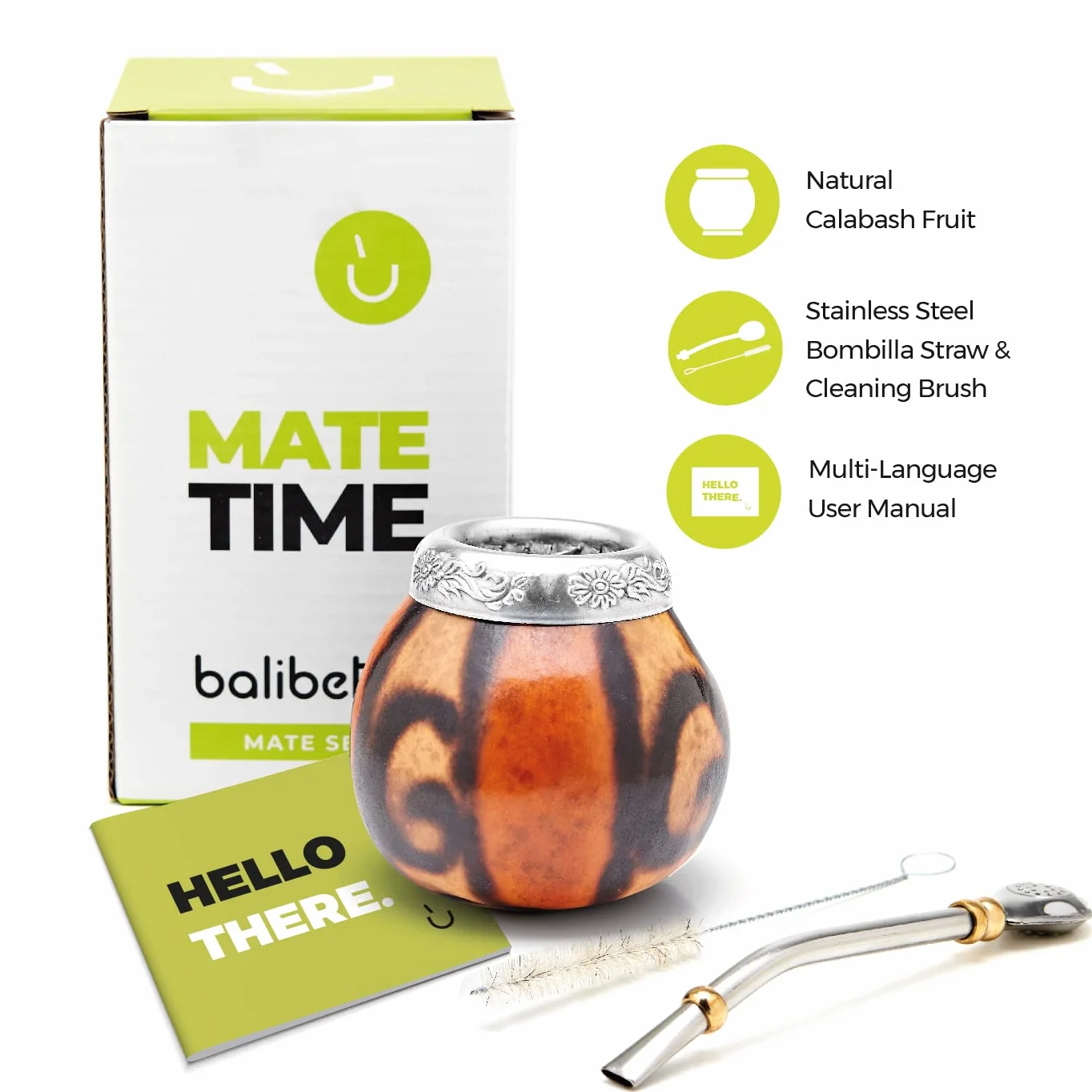 BALIBETOV Mate Argentino Autentico Set Tazza Mate Originale Bombilla Yerba Mate Naturel 02