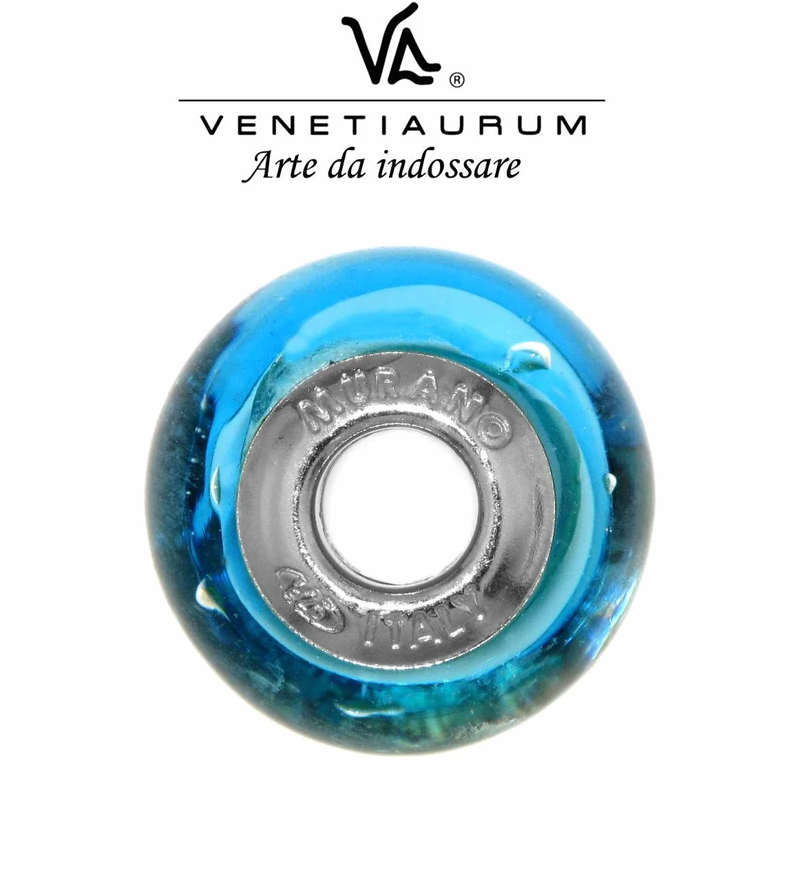 Venetiaurum Charm In Vetro Originale Di Murano E Argento 925 Gioiello Made In Italy