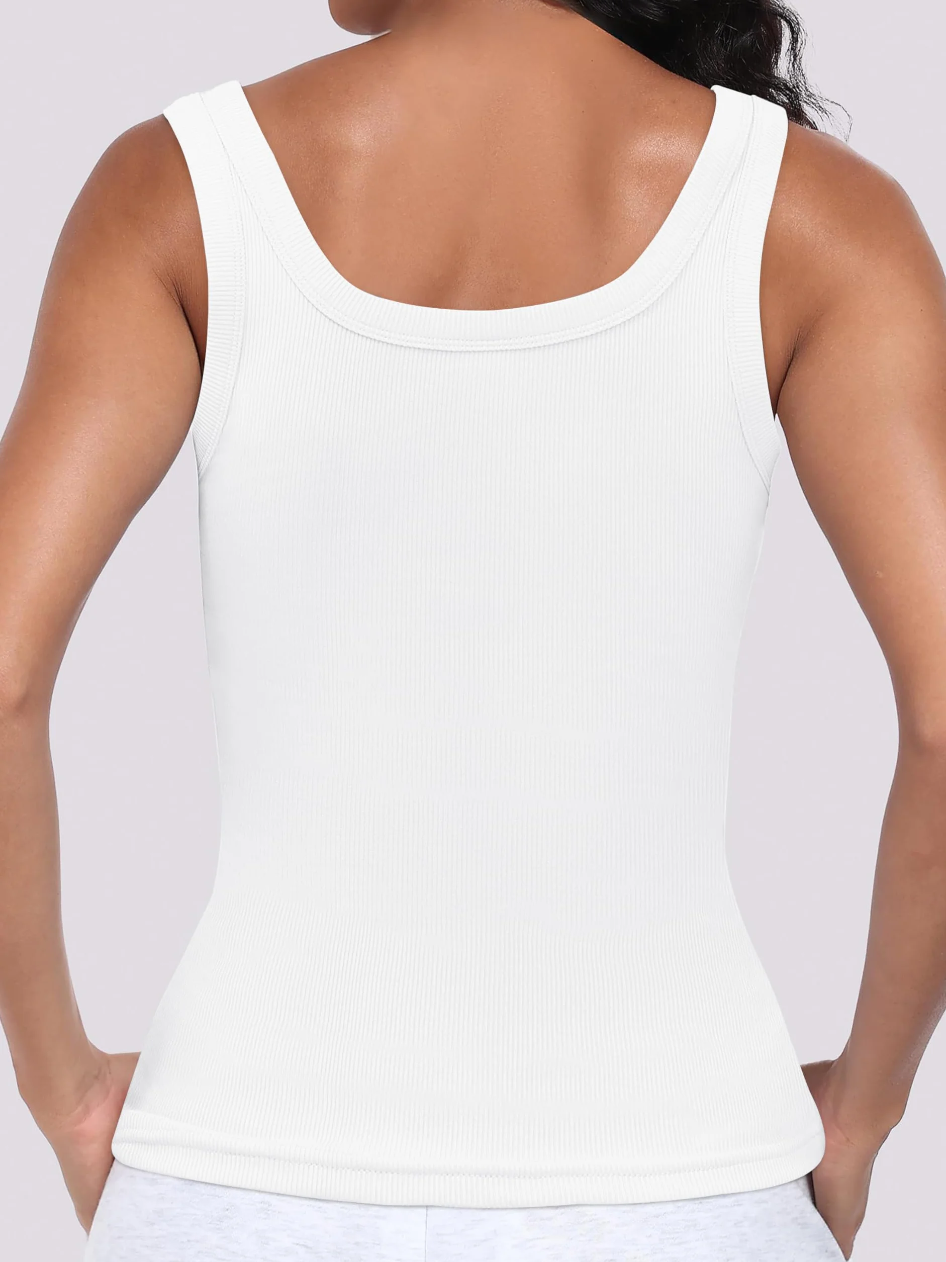 DUOEASE Canotta Donna Estiva Girocollo Slim Fit Top Donna Elegante Senza Maniche Canottiera Tinta Unita Sexy