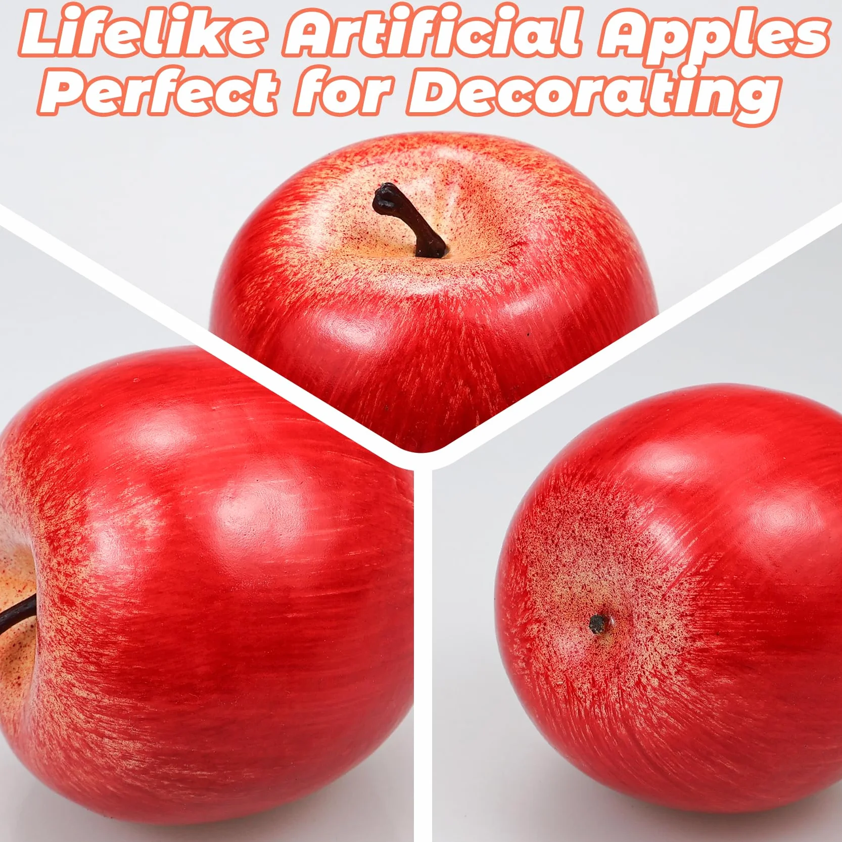 Mele artificiali realistiche rosse 6 pezzi decorazione domestica