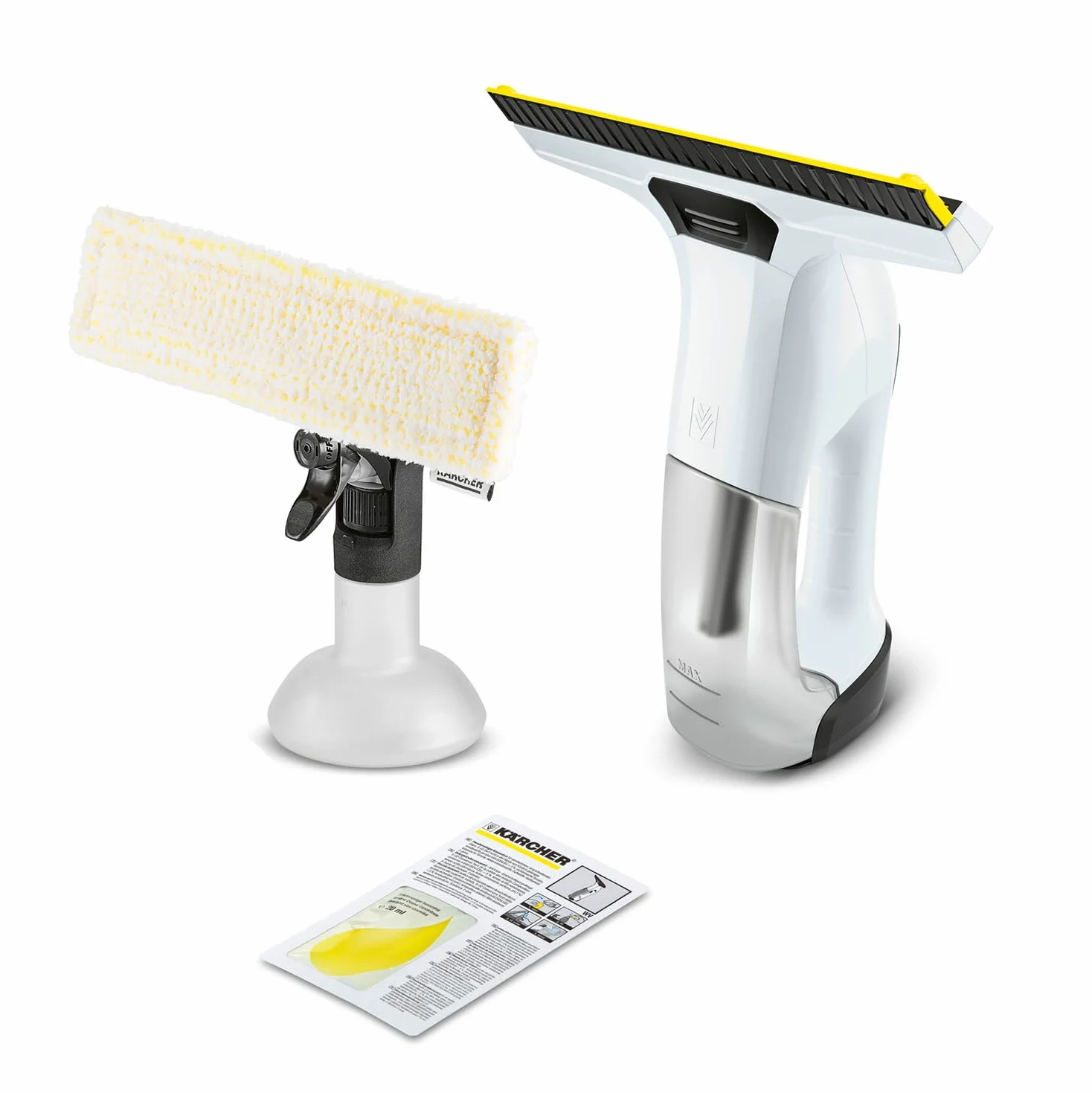 KÄRCHER Lavavetri Aspiragocce WV 6 Plus, pulizia di vetri, piastrelle, doccia, piani cottura, Serbatoio 150ml, Autonomia 100 min, Bocchetta 28cm, 20 ml detergente concentrato