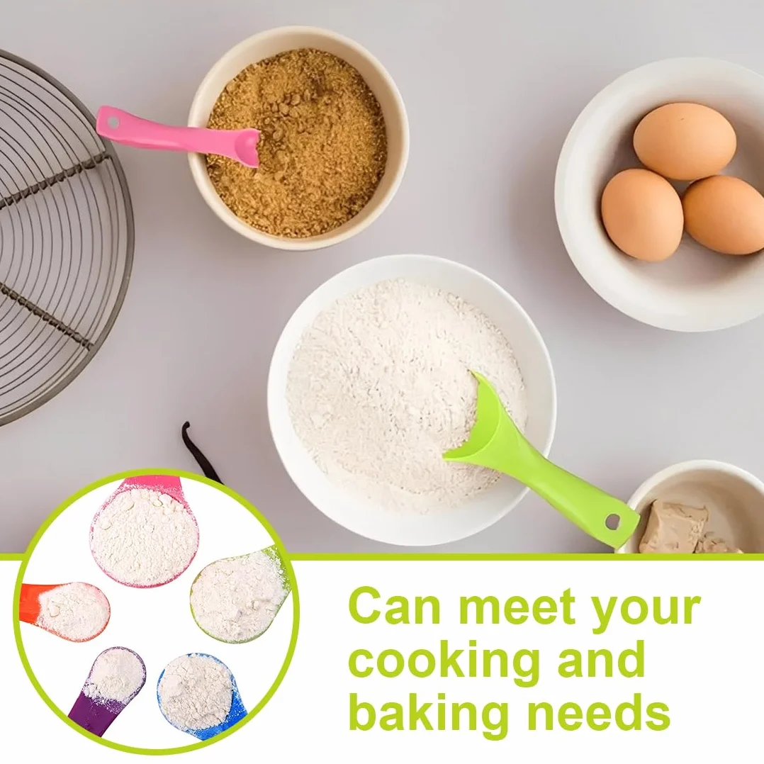 5 PCS Set Cucchiai Dosatori, Diverse Capacità,Accessori Cucina Misurini per Cucina e Pasticceria, Strumenti per Misurare Liquidi e Polveri (Colorati)