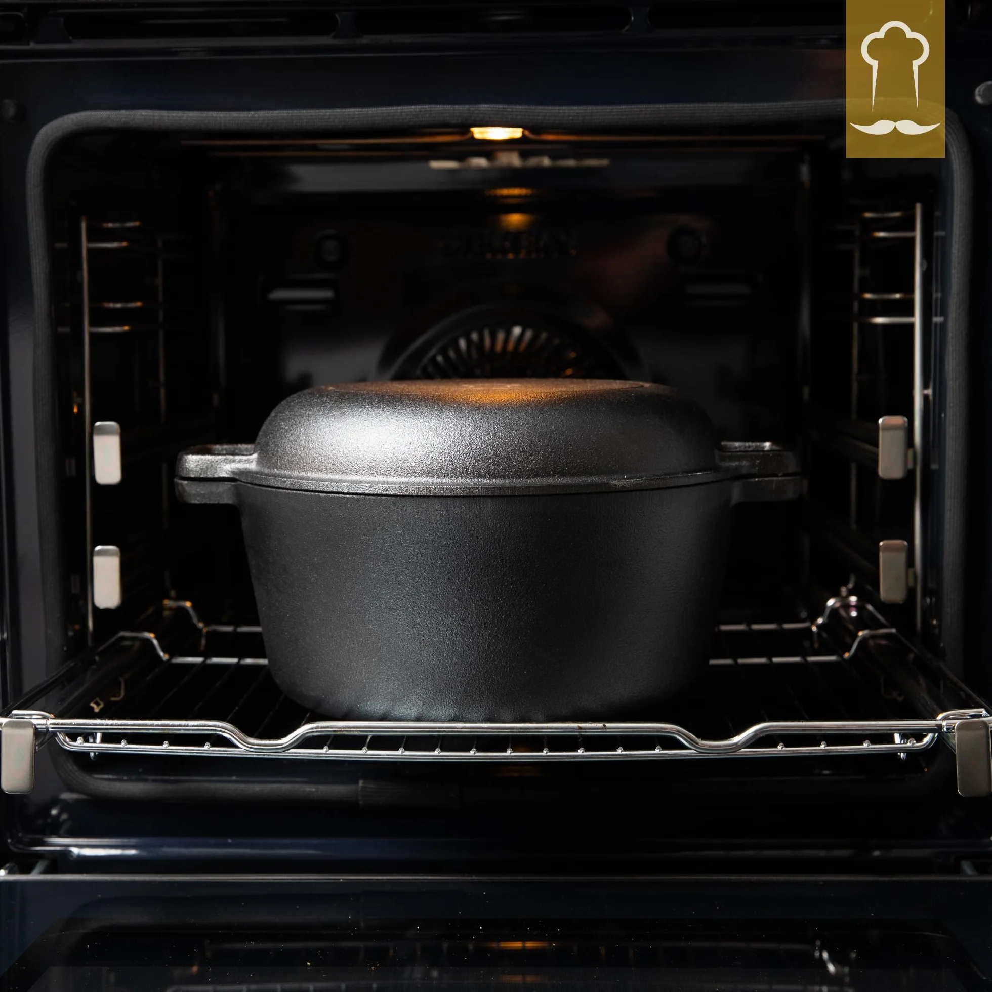 Chefarone Pentola in Ghisa 26 cm 4,6 l con Cestino per Lievitazione e Spatola – Pentola per Pane con Coperchio, Induzione e Forno – Multiuso per Cuocere, Arrostire, Brasare