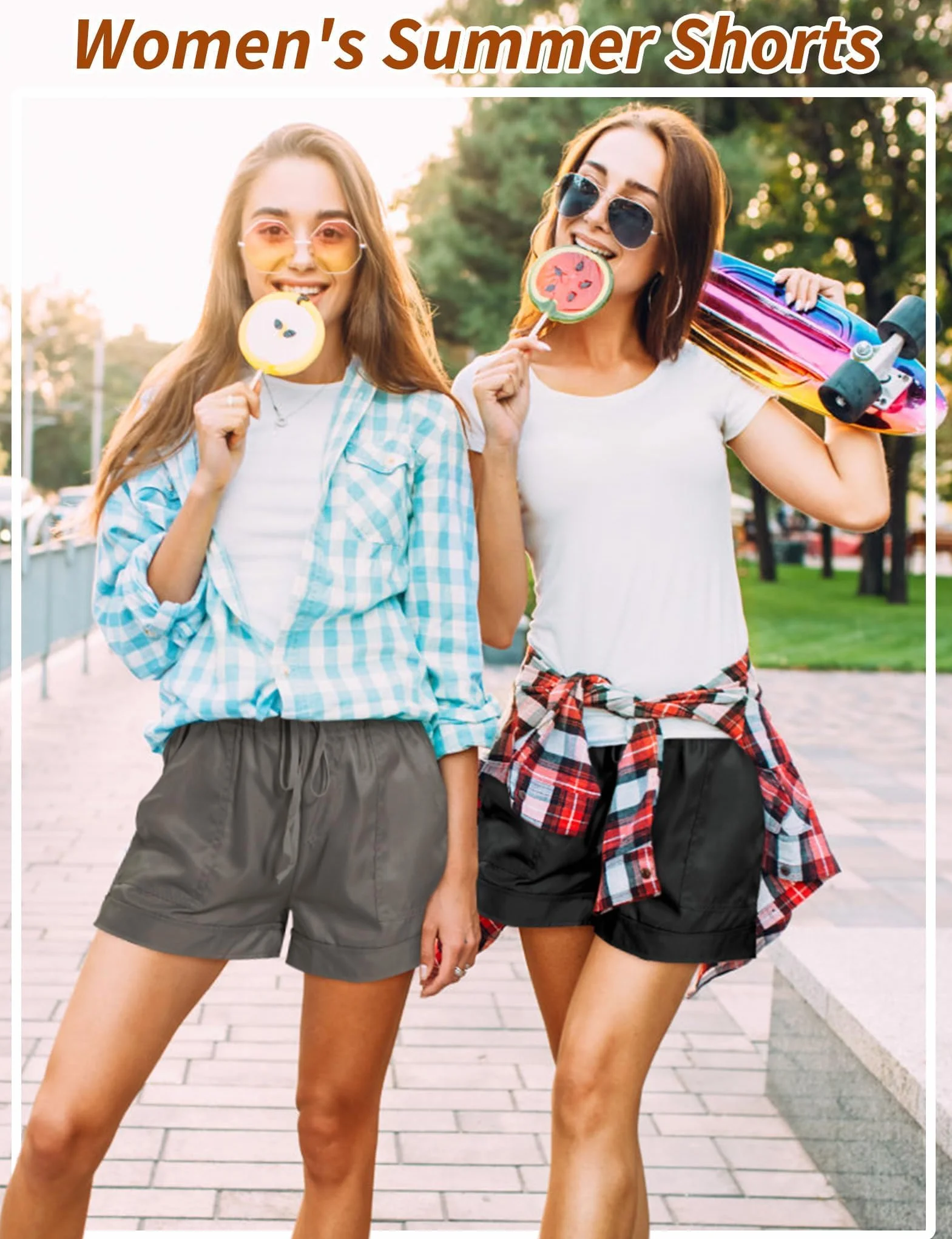 MELLIEX Pantaloncini Donna Estivi, Eleganti e Casual Loose Shorts Elastico Vita con Coulisse Pantaloni Corti a Gamba Larga, S-XL