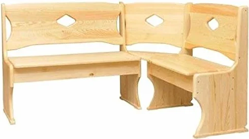 k koma Panchina angolare in legno di pino invecchiato, 100 x 140 cm