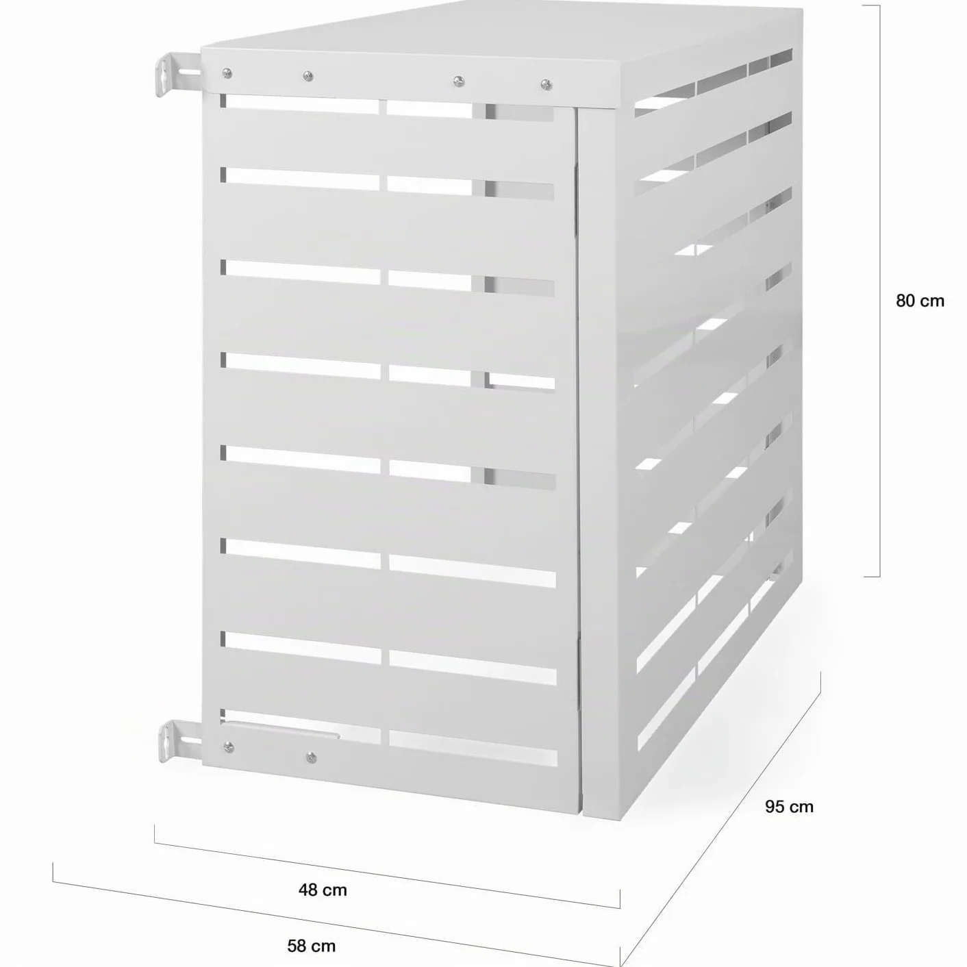 IDMarket - Copertura metallica bianca per condizionatore d'aria per unità esterna 95 x 48 x 80 cm