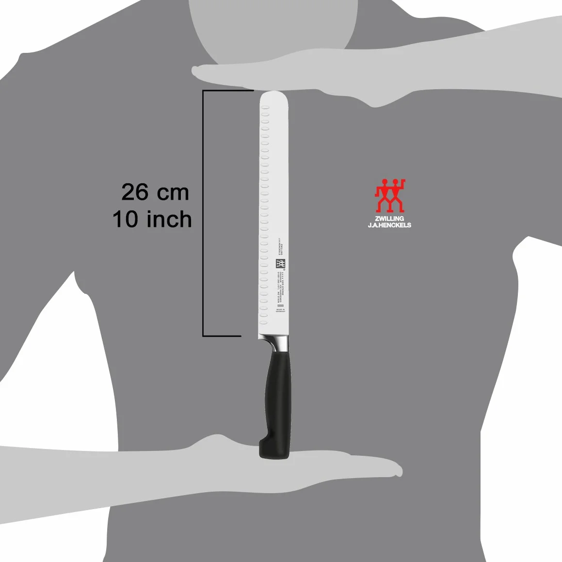 Zwilling 31081-261-0 Twin Four Star Coltello da Prosciutto, Alveolato, 26 cm