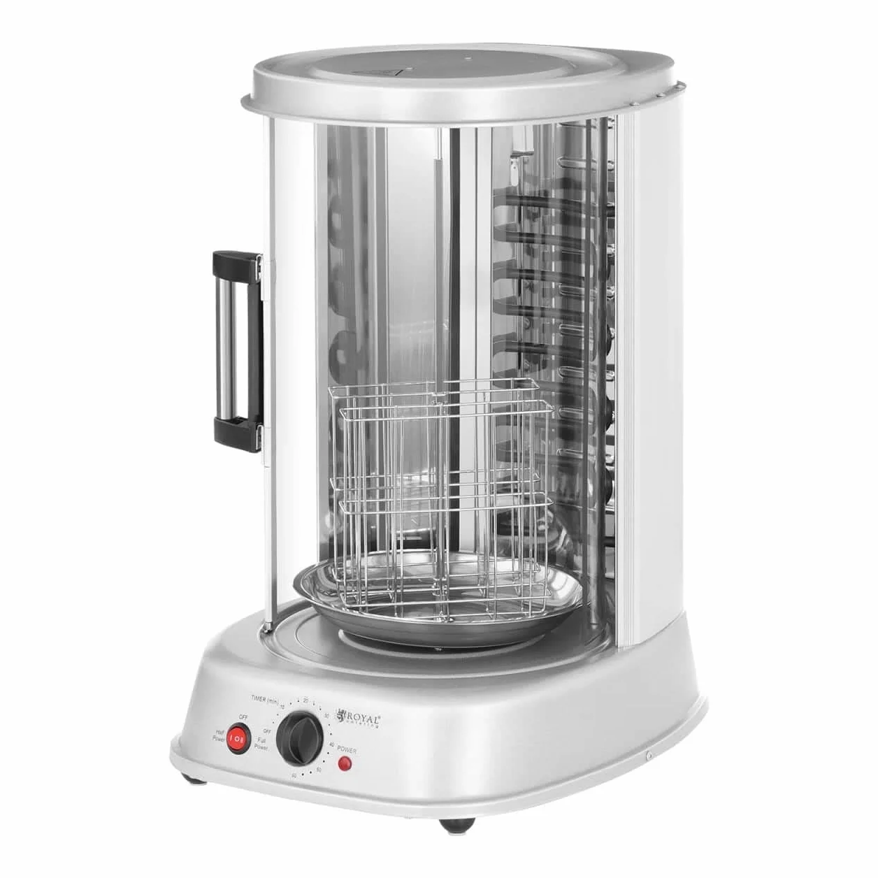 Royal Catering Grill Verticale Elettrico Grill Elettrico Verticale Professionale RCGV-1800 (4-in-1, Potenza: 1.800 W, Temperatura fino a 160 °C, Timer di 60 min)