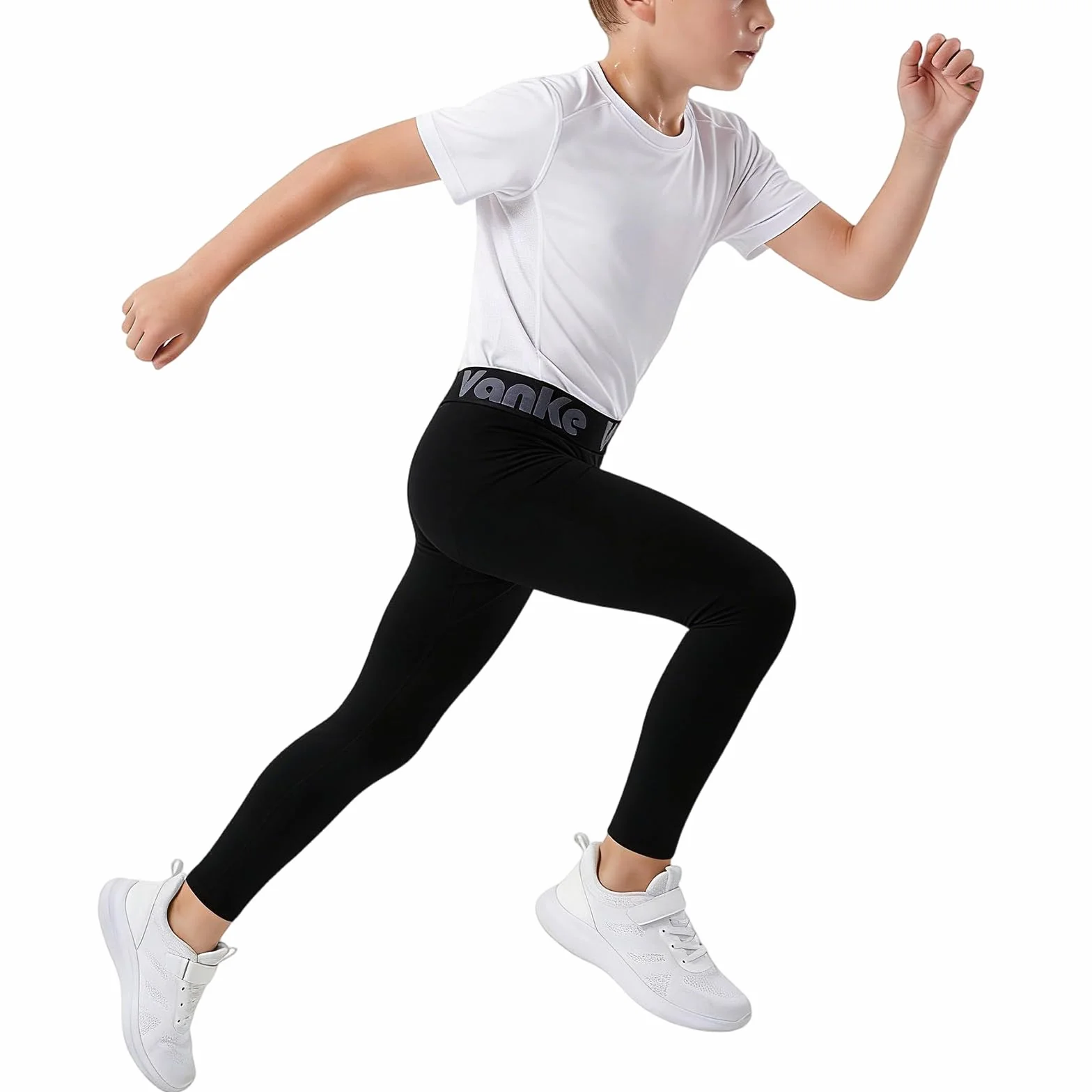 Compression Leggings per Bambino Ragazzi Pantaloni Asciugatura Rapida Traspirante Pantaloni da Allenamento Leggero Elastico Base Layer Legging Adatto per Corsa Calcio Pallacanestro