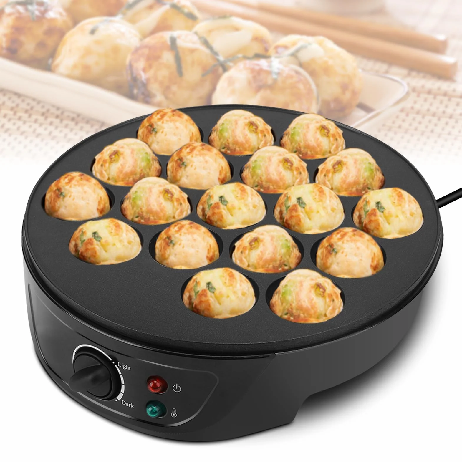 Takoyaki Pan Elettrico Takoyaki Maker 18 fori per produzione giapponese