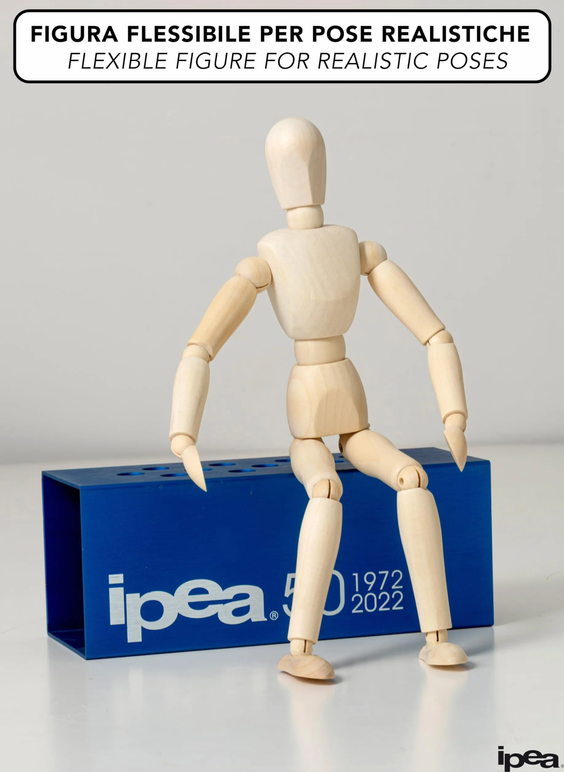 IPEA Manichino in Legno da Disegno 30 cm Snodabile Flessibile Figura con Base