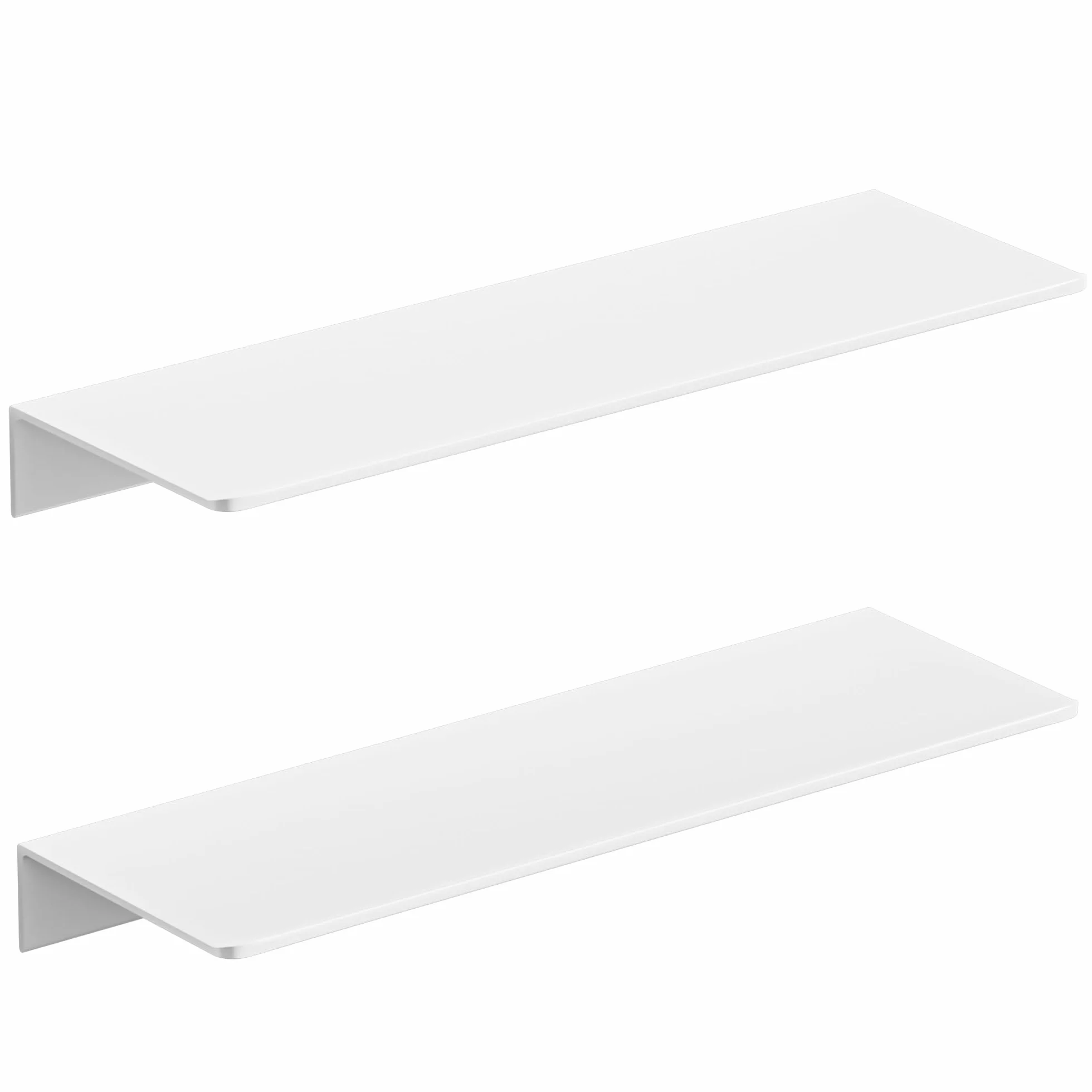 Mensole da Parete in Metallo 2 Pezzi 40 cm Bianco Lucido Lega di Alluminio Antiruggine Ripiani a Parete