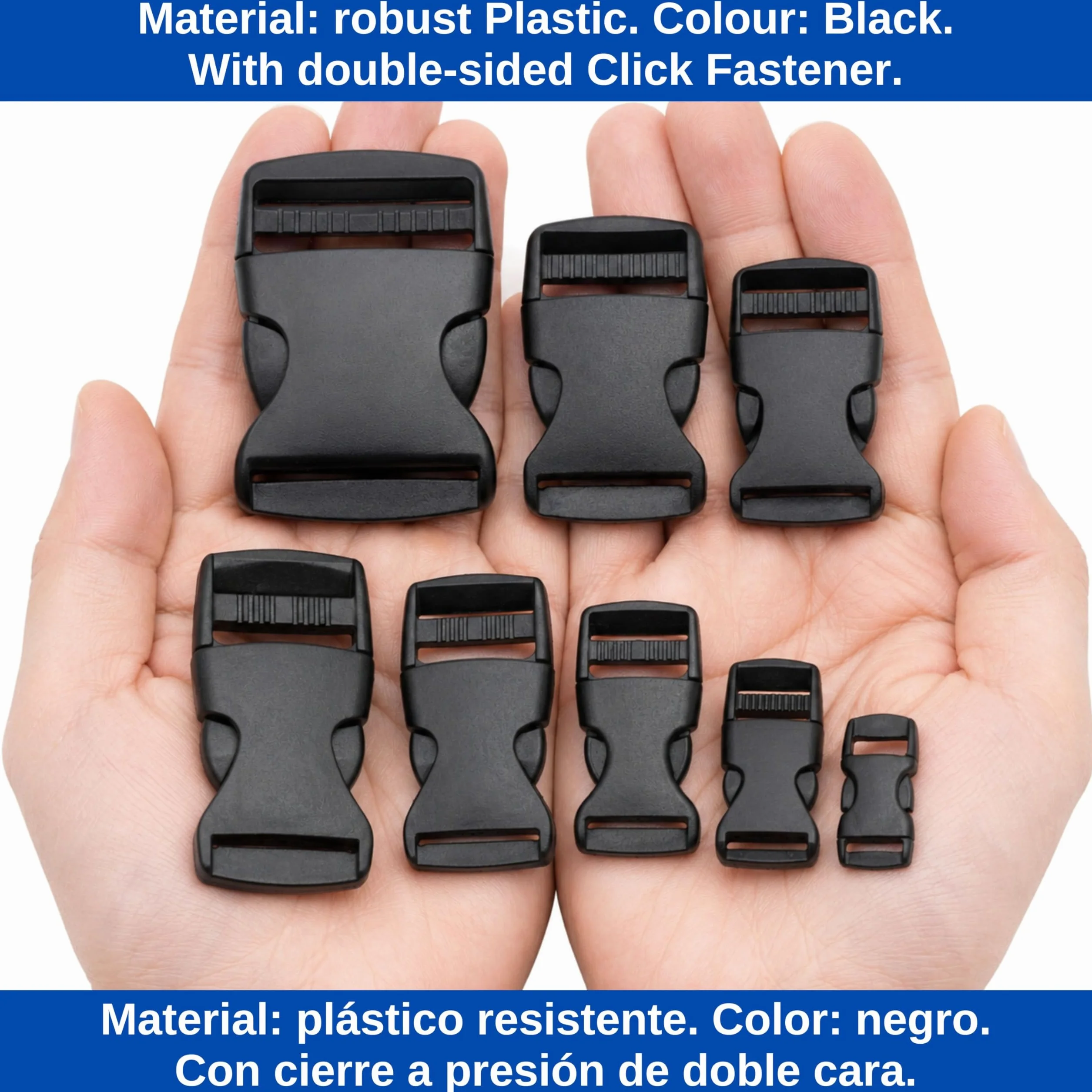 Your Day Mate Fibbie per cinghie di fettuccia, plastica, fibbia a scatto, ricambio, riparazione, zaino