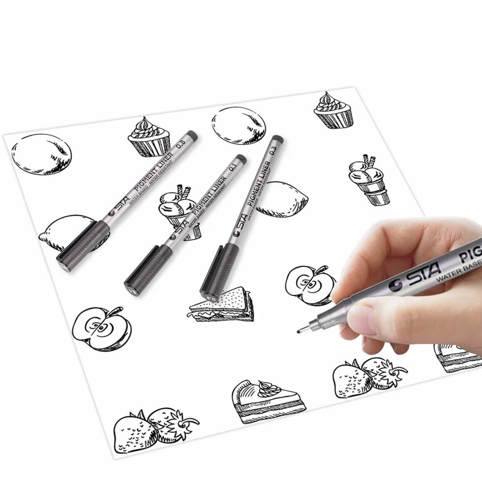 GOLDGE Fineliner Penne, Nero Pigment Liner Micro Penne da Disegno per Schizzi, Ufficio Scuola