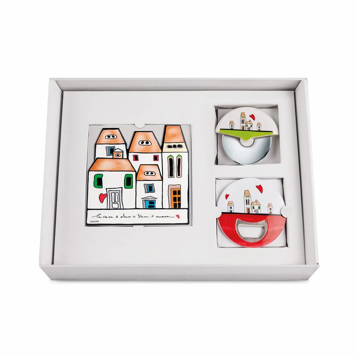 Egan Set Sottopentola - Apribottiglie - Tagliapizza Le Casette