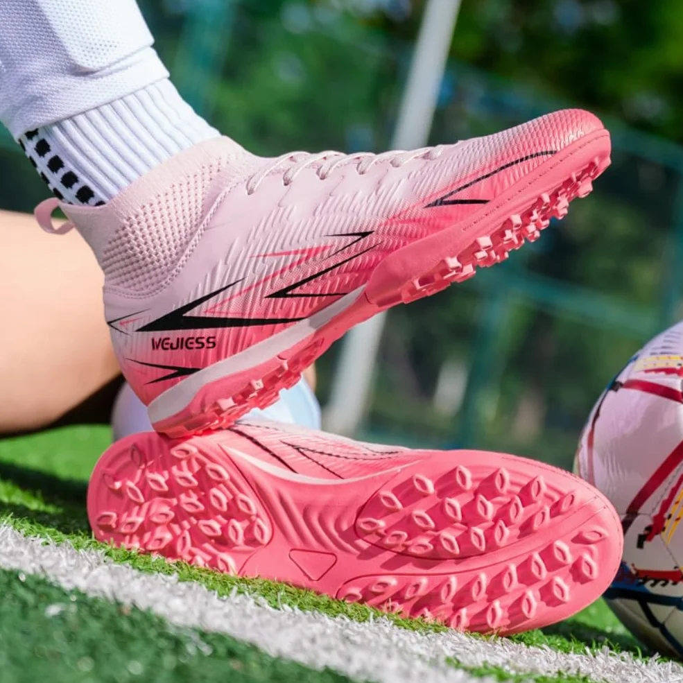Scarpe da Calcio TF Uomo Alte con Tacchetti per Bambino Ragazzi Allenamento Indoor