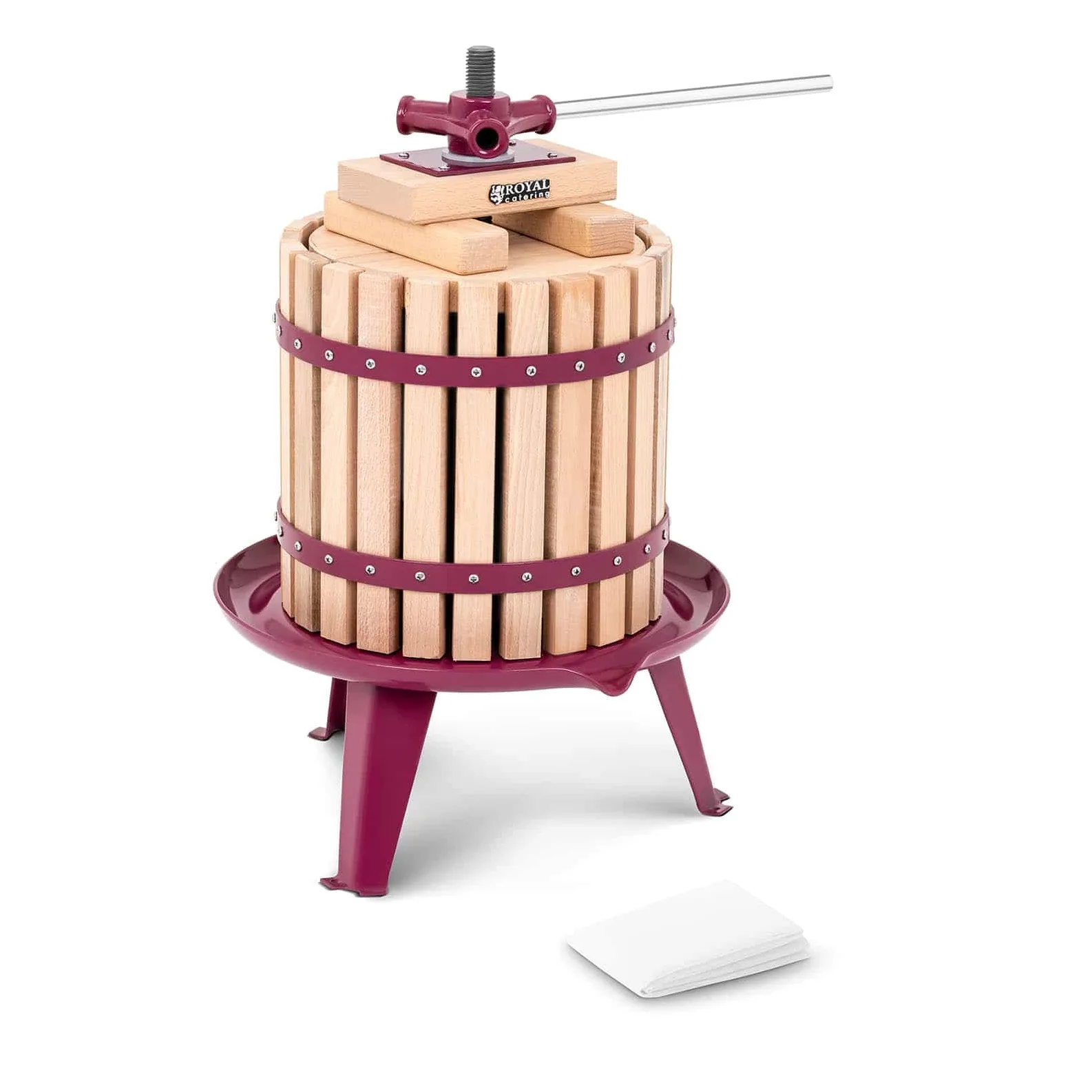 Royal Catering Torchietto Premitutto Manuale Torchio A Vite RCWP-12LW (Legno, 6 Litri, 1 Sacco filtrante)