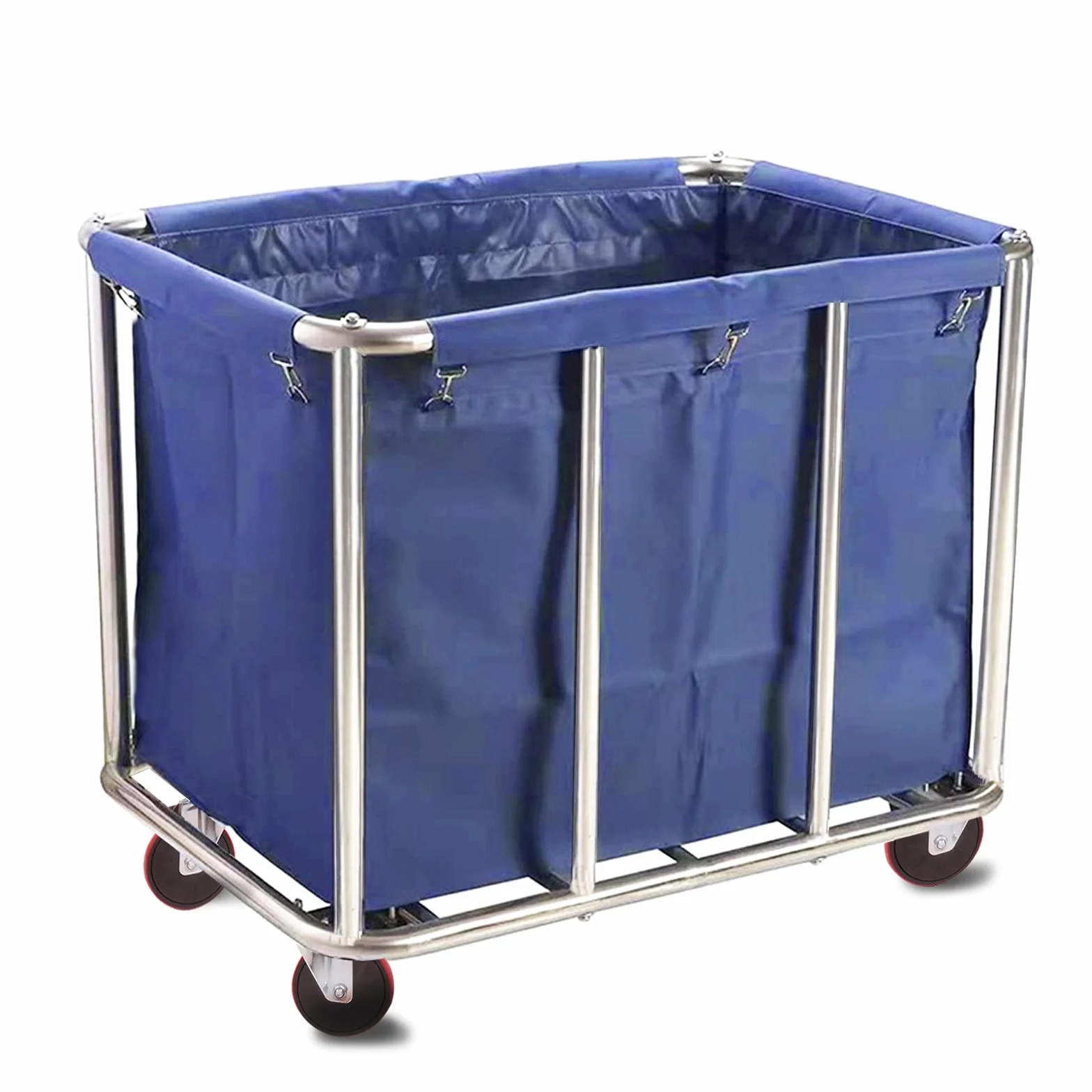 Rolling Laundry Basket Carrello 400L Grande Heavy Tainless Steel Laundry Trolley Carrello con ruote e fodera in tela rimovibile per Lndustrial/Home (colore : blu)