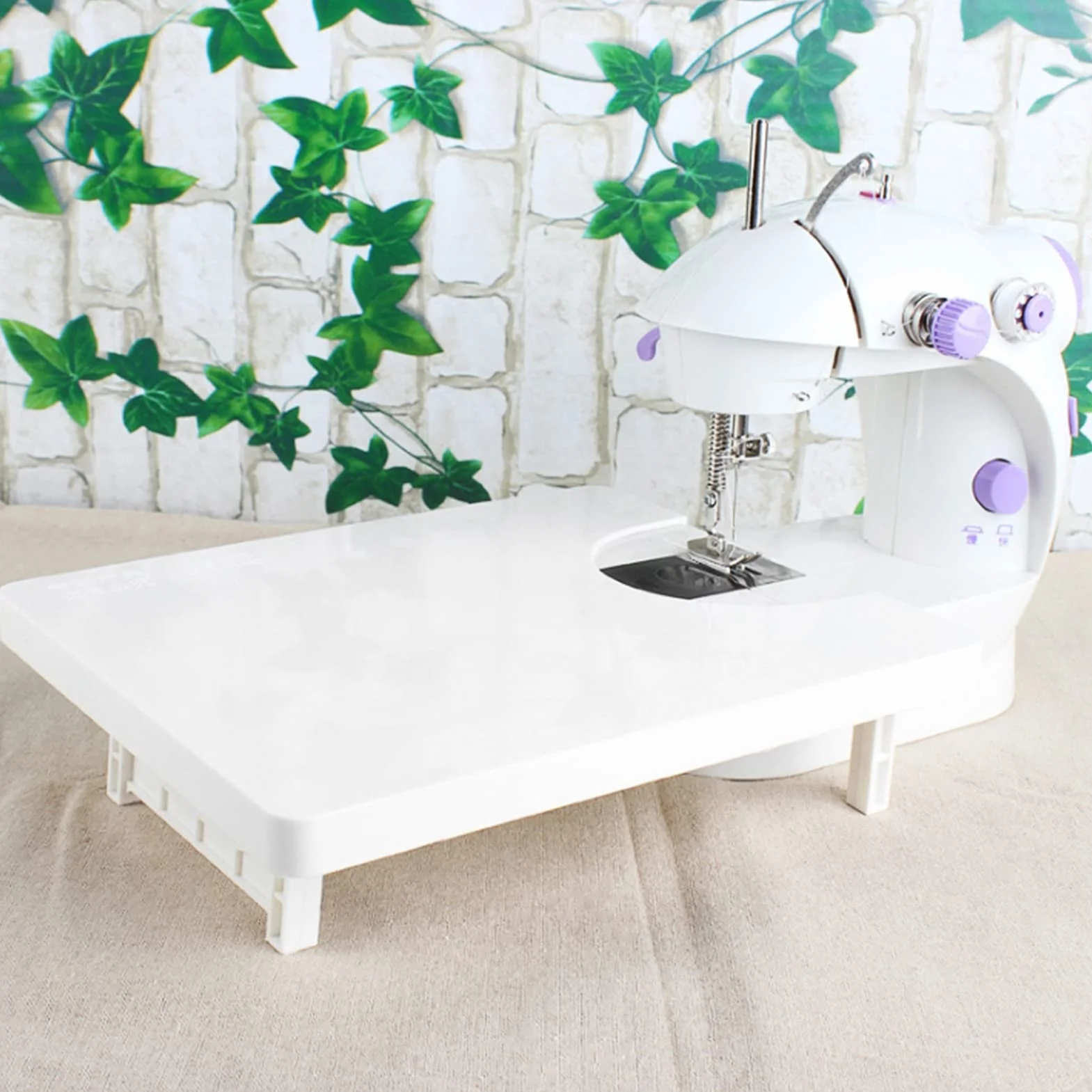 Acouto Tavolo da Cucitura Pieghevole Portatile in Plastica ABS con Tavola di Estensione per Grandi Progetti (bianco)