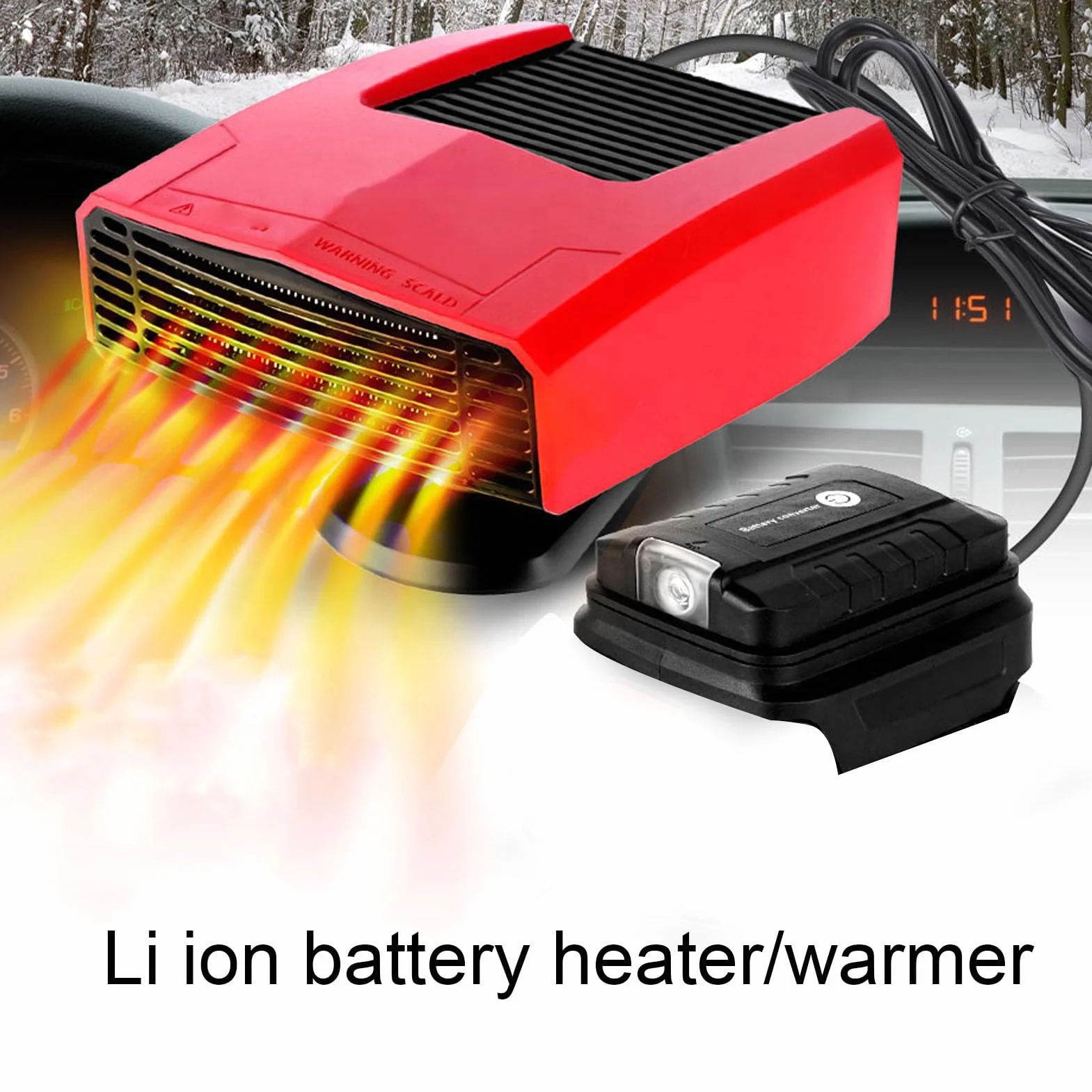 Riscaldatore Portatile Silenzioso con Termostato Elettrico e Ventola USB per Officine e Campeggio