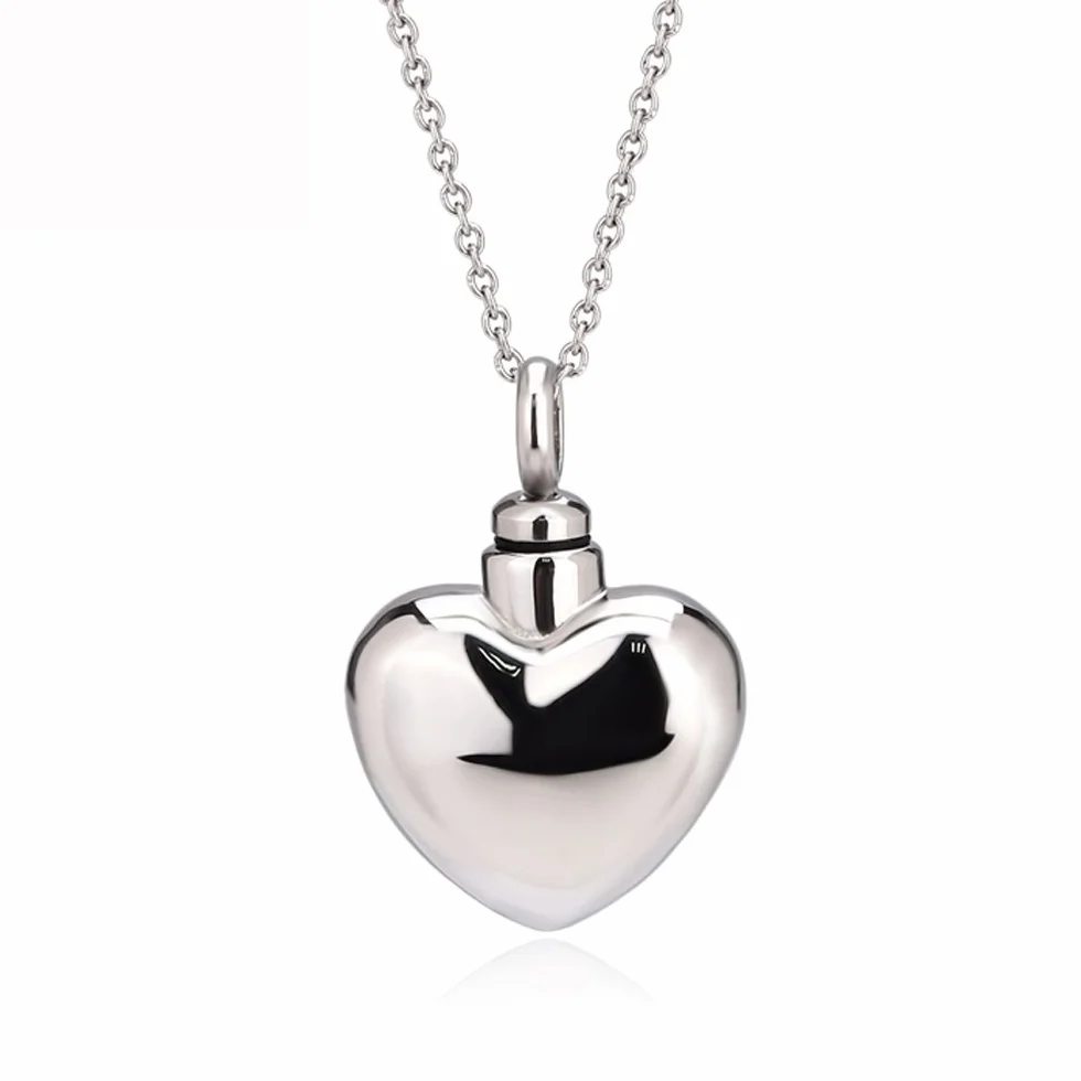 Quiges Donna Collana Regolabile 46-52 cm Portacenere Commemorativo Urna Cremazione Acciaio Inossidabile Ciondolo Cuore