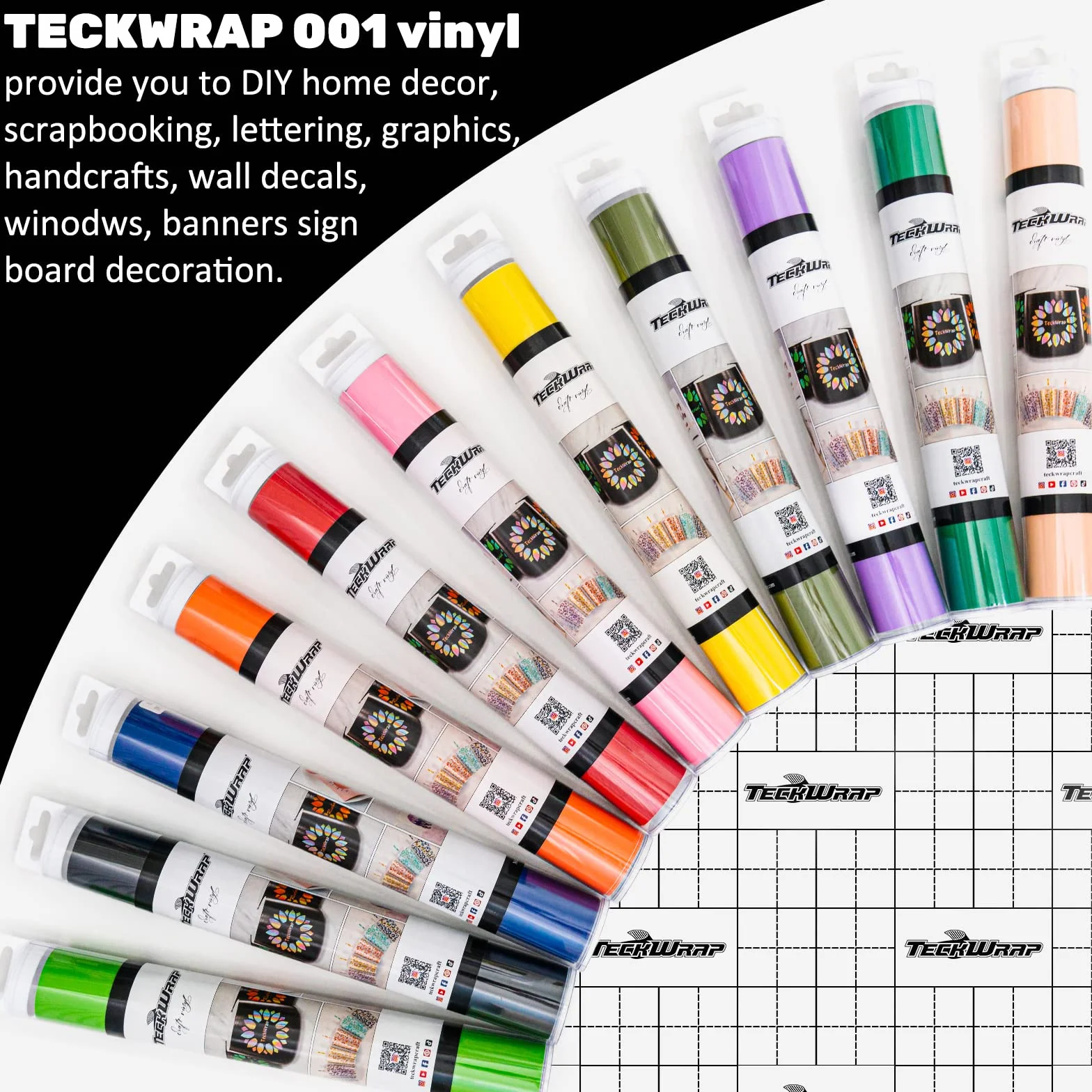 TECKWRAP Rotolo vinile permanente blu polvere 30,5x305 cm per Cricut, adesivo opaco