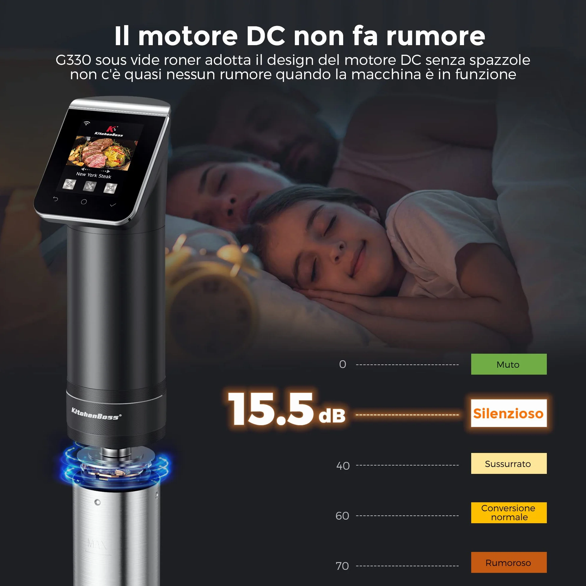 KitchenBoss G330 WLAN Sous Vide Roner 1100W IPX7 APP 40-90℃