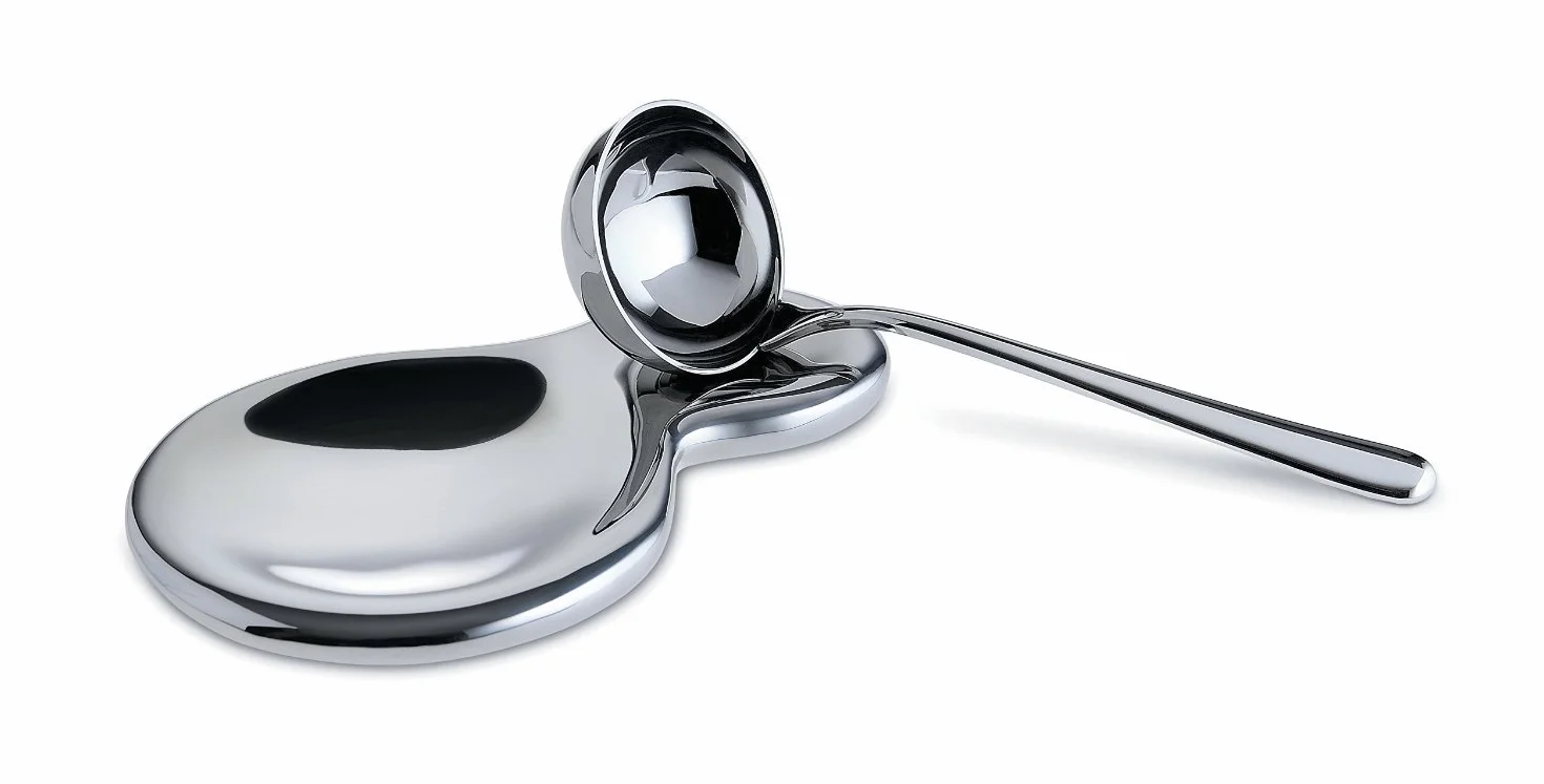 Alessi T-1000 - Appoggiacucchiaio di Design, in Acciaio Inossidabile 18/10