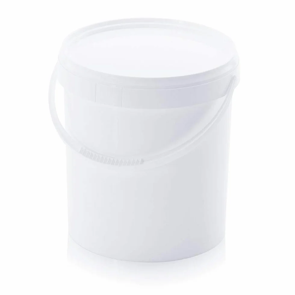 Auer - Secchio da 10,8 l + coperchio con manico in plastica (ER10,8-267+DK) per alimenti, Ø 26,7 x altezza 26,3 cm, in plastica alimentare, secchio per il trasporto con stampa