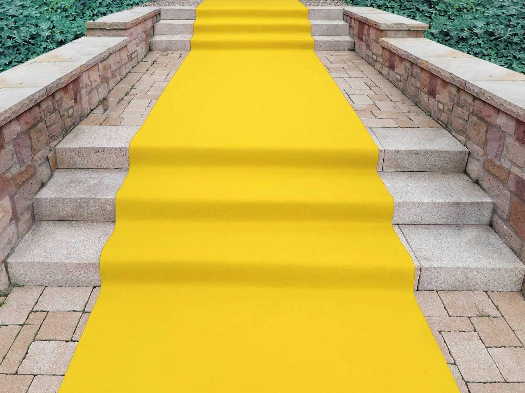 Tappeto per Matrimonio Giallo PODIUM- 2,00m x 14,00m, Passatoia al Metro VIP - Evento e Negozi | Resistente Al Fuoco | Chiesa, Sfilata e Cerimonie | Passatoia Nuziale