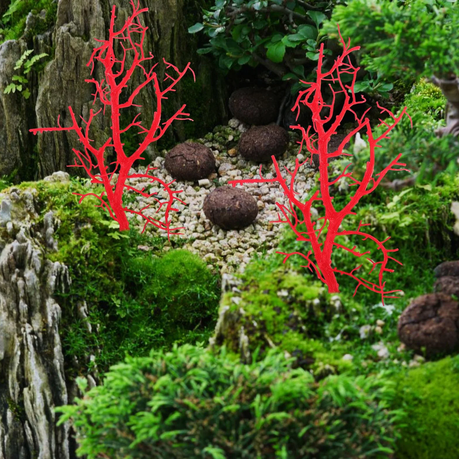 CRAFTHROU Composizioni Floreali 6 Rami Artificiali Rossi, Rami di Corallo per Decorazioni Natalizie e Bomboniere