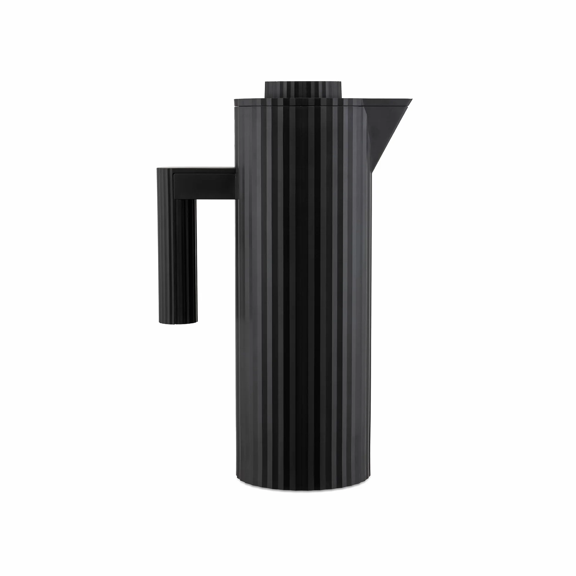 Alessi Plissé MDL12 B - Caraffa Termoisolante di Design con Vetro Termico Interno a Doppia Parete, in Resina Termoplastica, 100 cl, Nero