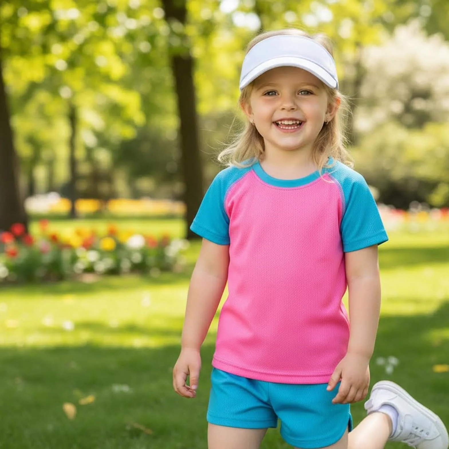 Cappello da sole per bambini 4-10 anni ragazzi ragazze visiera regolabile estiva