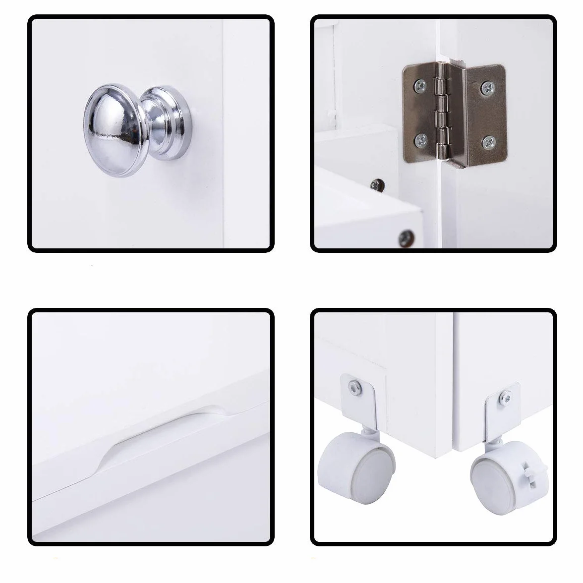 GOPLUS Mobiletto Cucito Pieghevole con Mensole e 5 Ruote Armadietto per Cucito Tavolo Allungabile per Macchina da Cucire 117x77x40 cm (Bianco)