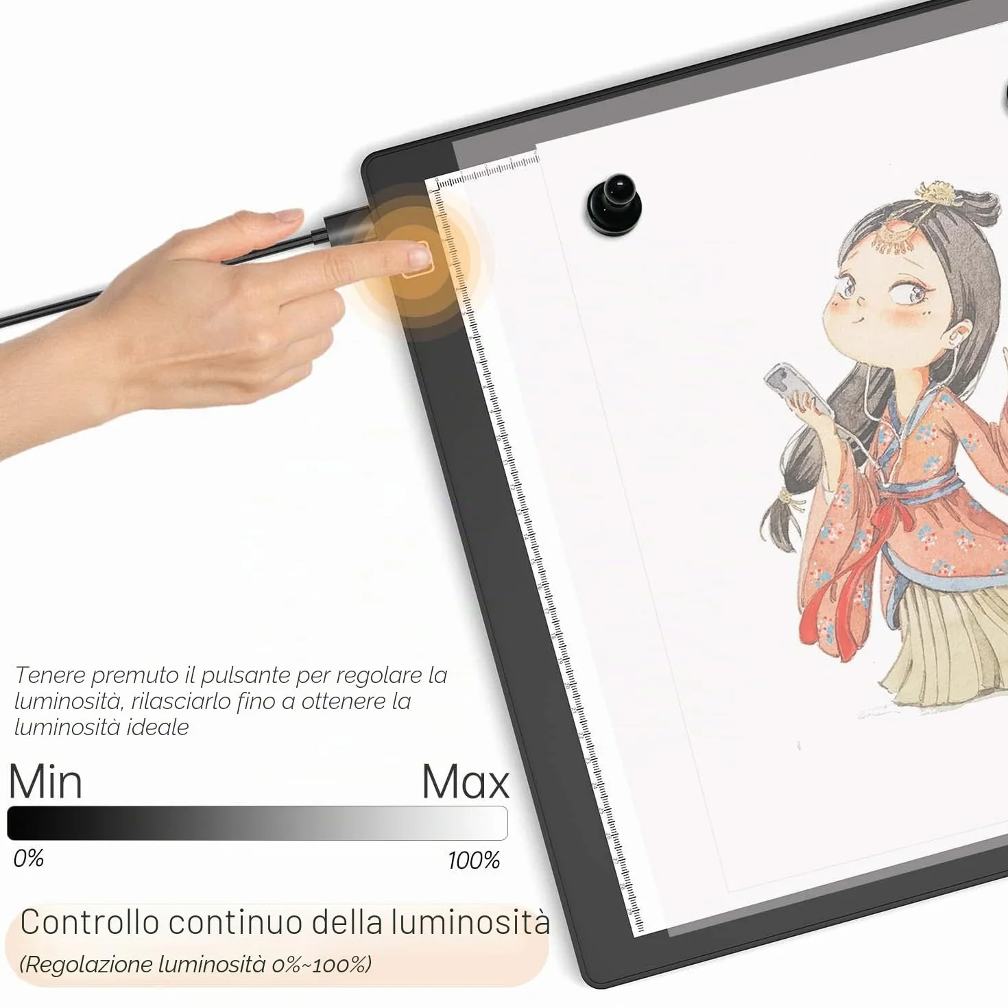 Tavoletta Luminosa A3 LED Magnetico per Tatuaggio Acquerello Copia Quilting Tracing Painting con Guanto e Borsa