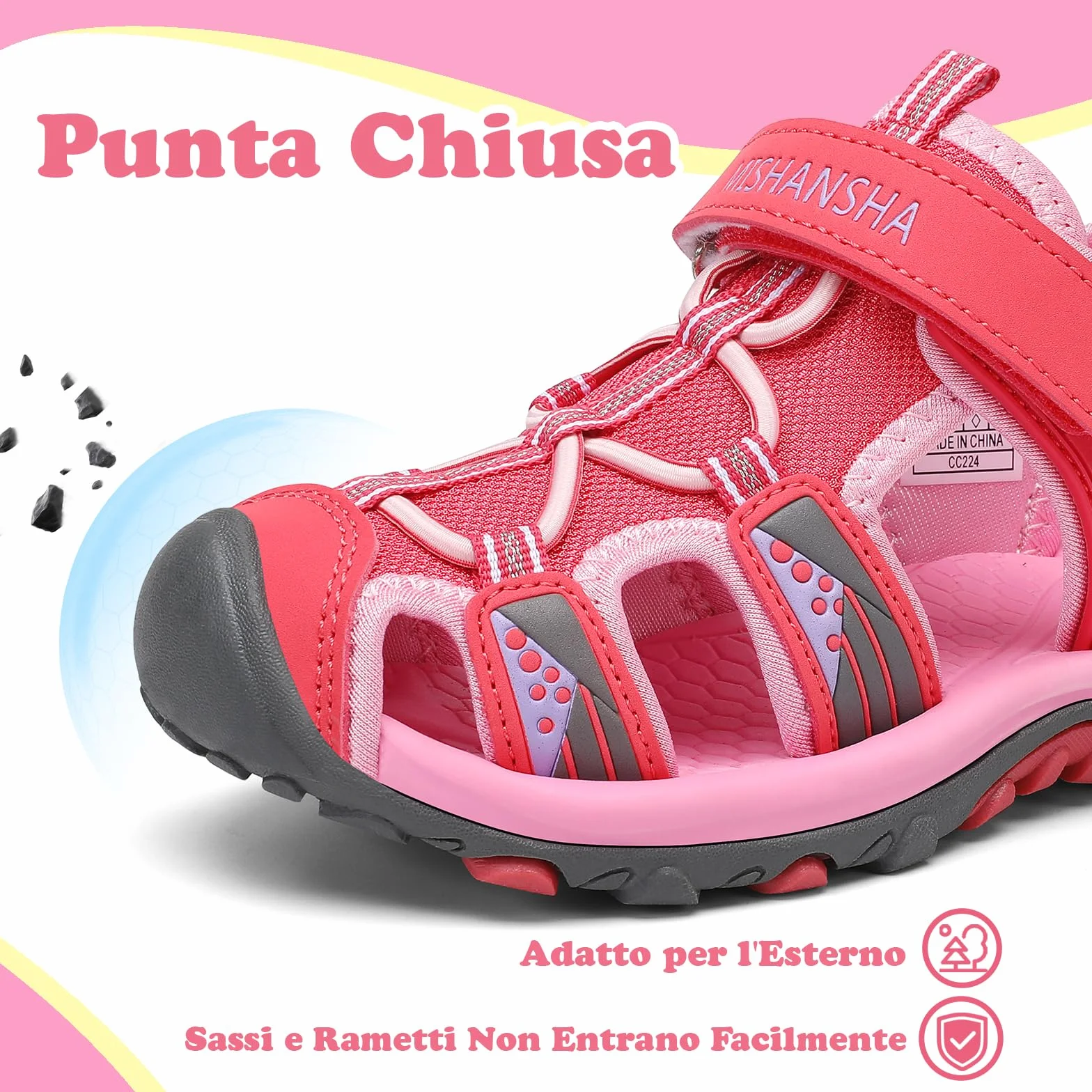 Mishansha Sandali Sportivi Estivi Bambina Bambini Scarpe Trekking Ragazza Traspirante 24-39 EU