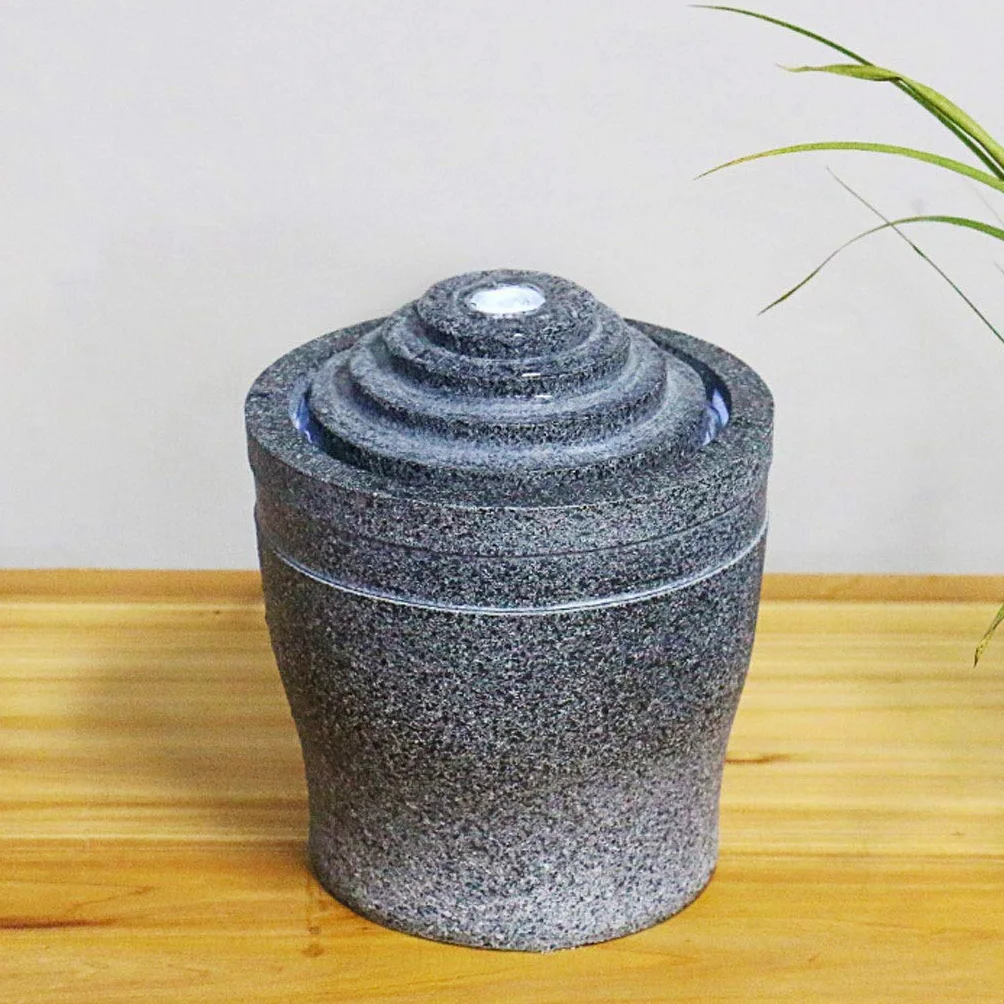 Fontana da Interno/Fontana d'Acqua Fontana da Giardino per Interni Ed Esterni Decorazione Domestica Fontana da Tavolo con Pompa Altezza 4,3", Fontane da Tavolo Grigie