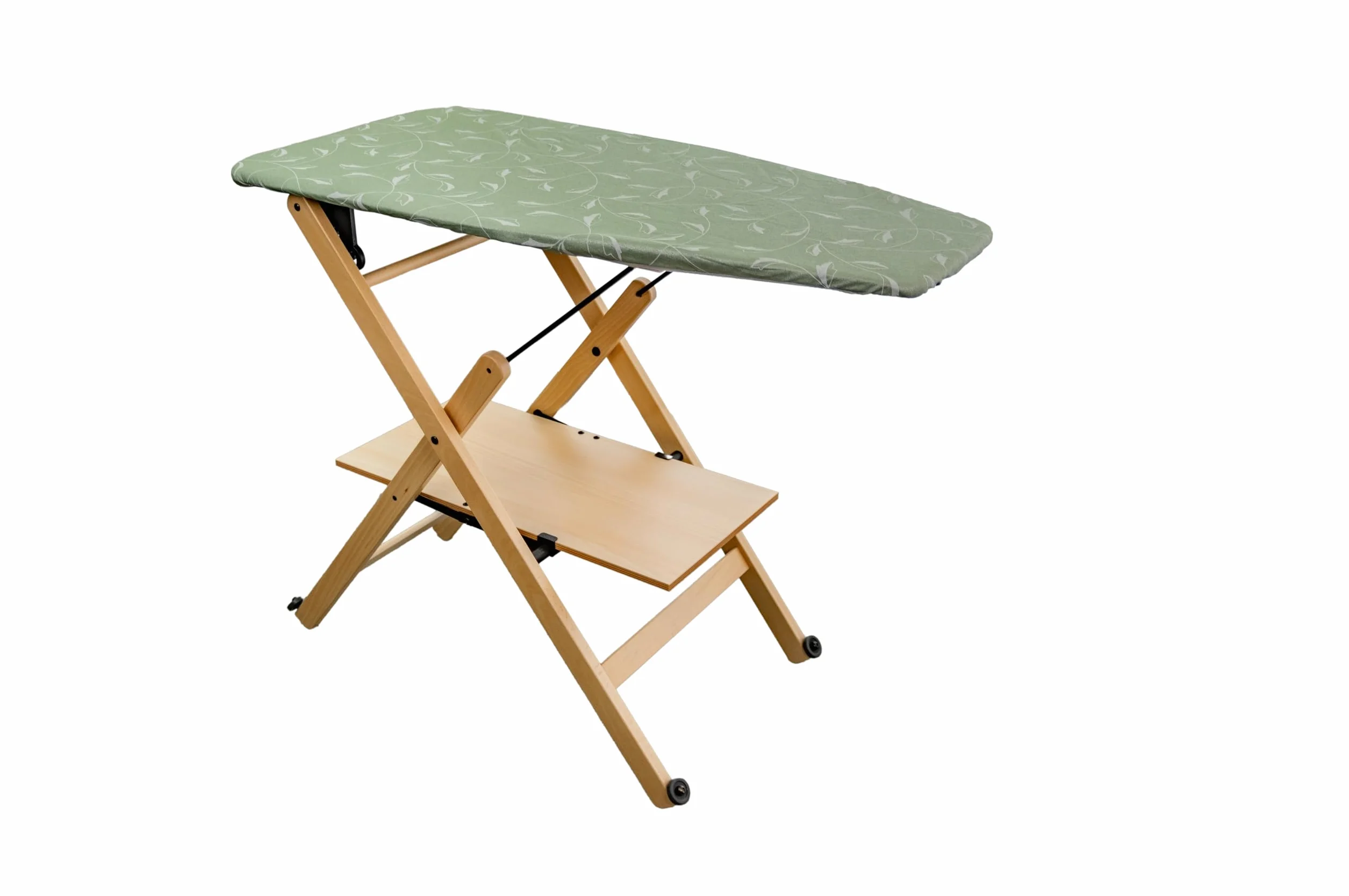 Copertina per Asse da Stiro, Compatibile con Foppapedretti, Colore Argento/Verde, Copriasse da stiro , copertura asse da stiro con Elastico, Tessuto 100% Cotone, 115 x 63 cm, Made in Italy