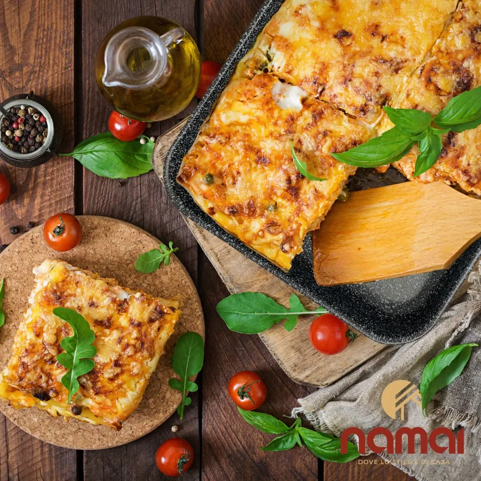 NAMAI -Set 3 Teglie Forno Antiaderente- Lasagnera-Antiaderente -Adatta Per la Lavastoviglie- Alluminio (SET TRIS 35CM 30CM, 25CM)